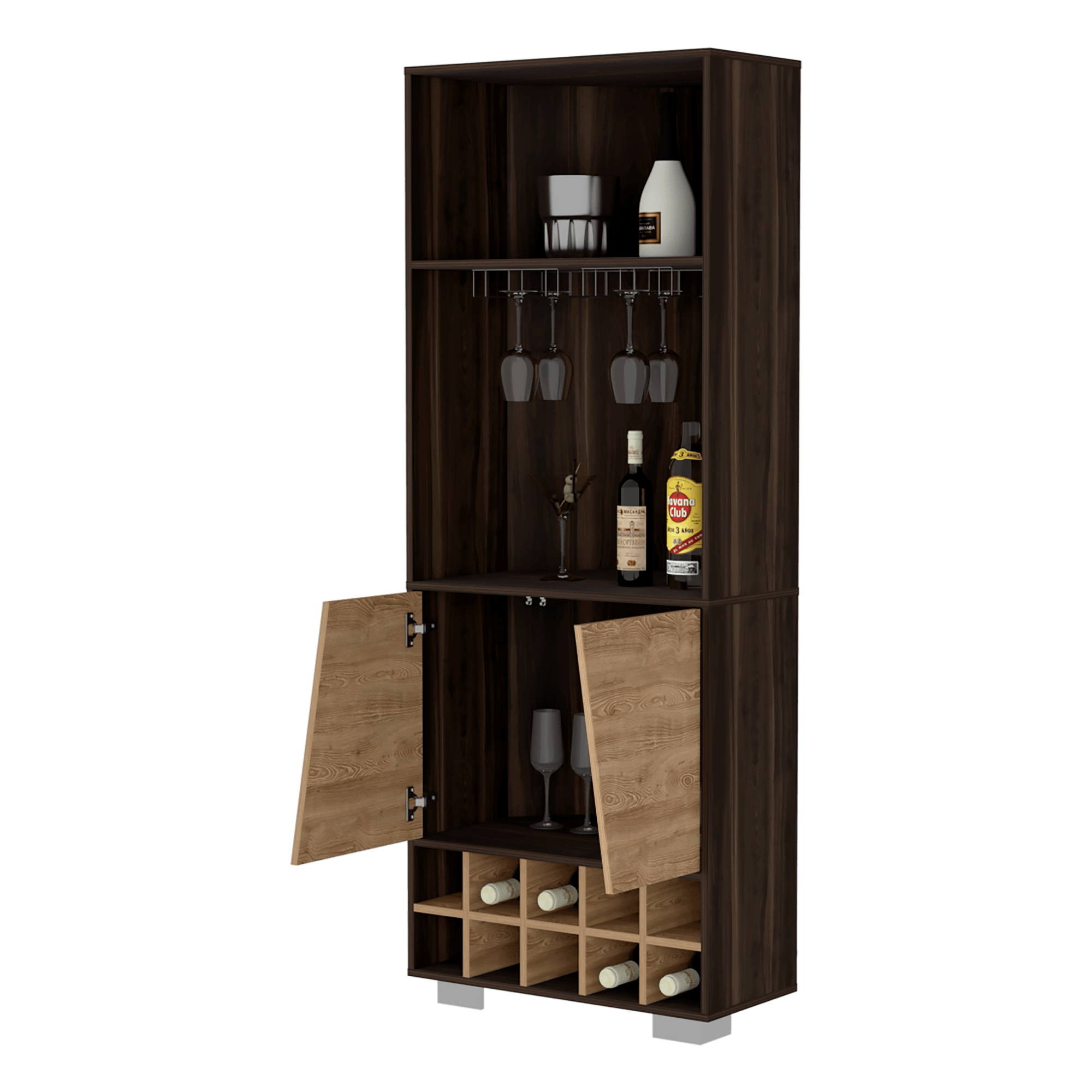 Bar Esquinero Fraktal 180X68 RTA Nogal Miel - Imagen 1