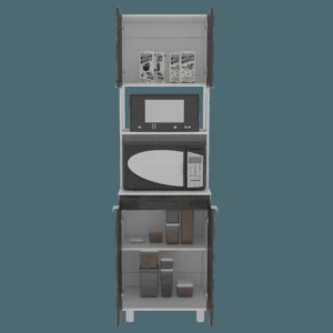 Mueble Microondas Fendi RTA Blanco + Roble Gris