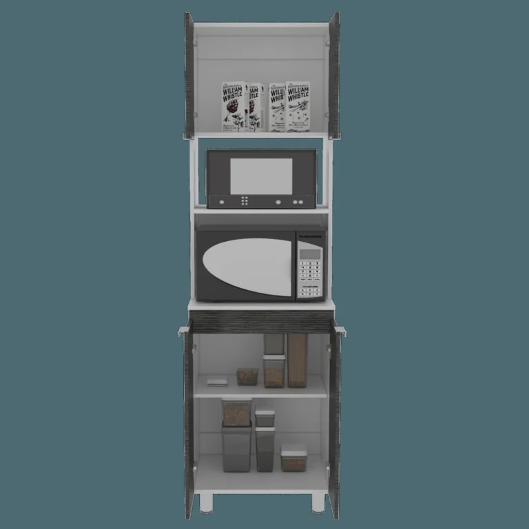 Mueble Microondas Fendi RTA Blanco + Roble Gris