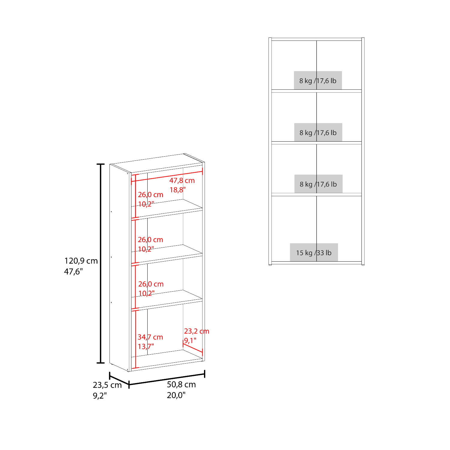 Biblioteca Joy Eco 120X50X23 RTA Blanco - Imagen 7