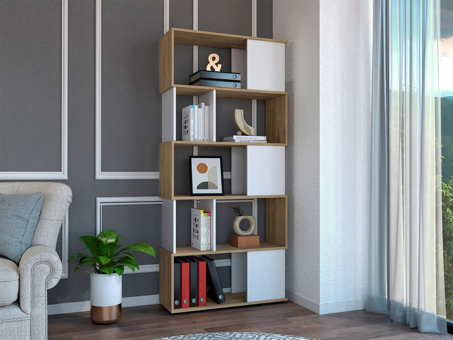 Biblioteca Noah 175 X 80 X 29 RTA Macadamia Blanco - Imagen 2
