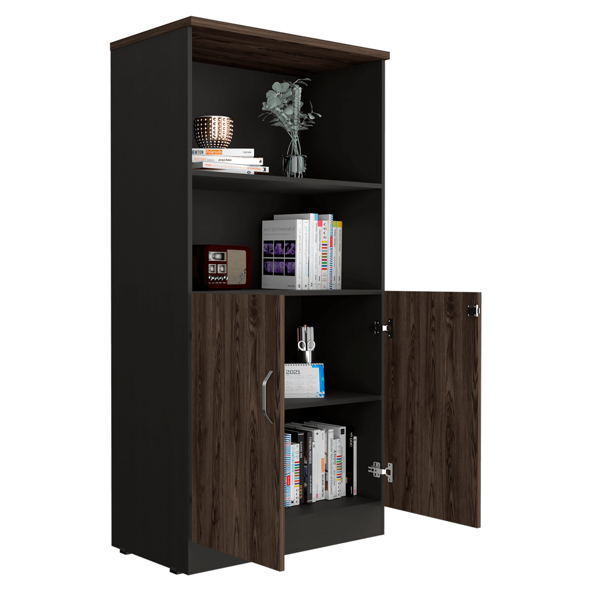 Biblioteca Home Office 2P + 2E RTA Wengue Milan - Imagen 1