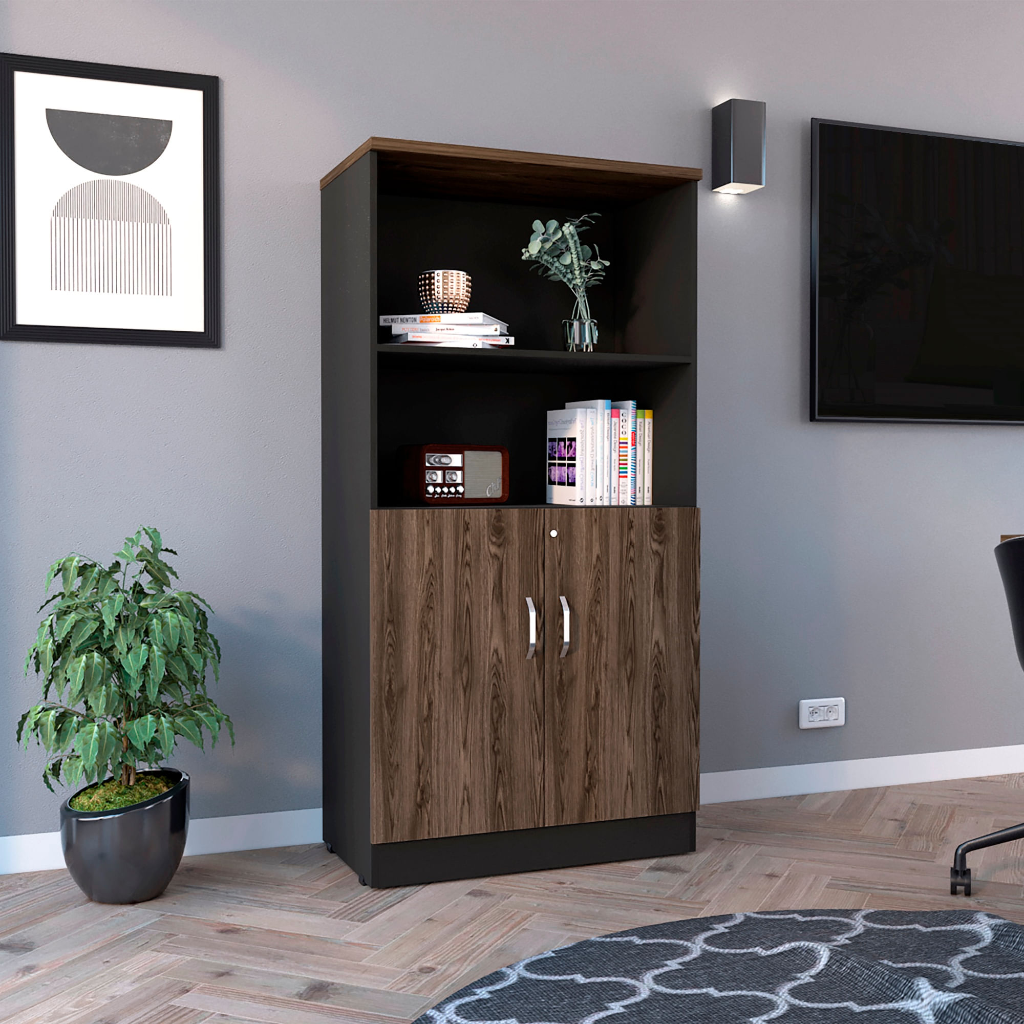 Biblioteca Home Office 2P + 2E RTA Wengue Milan - Imagen 3