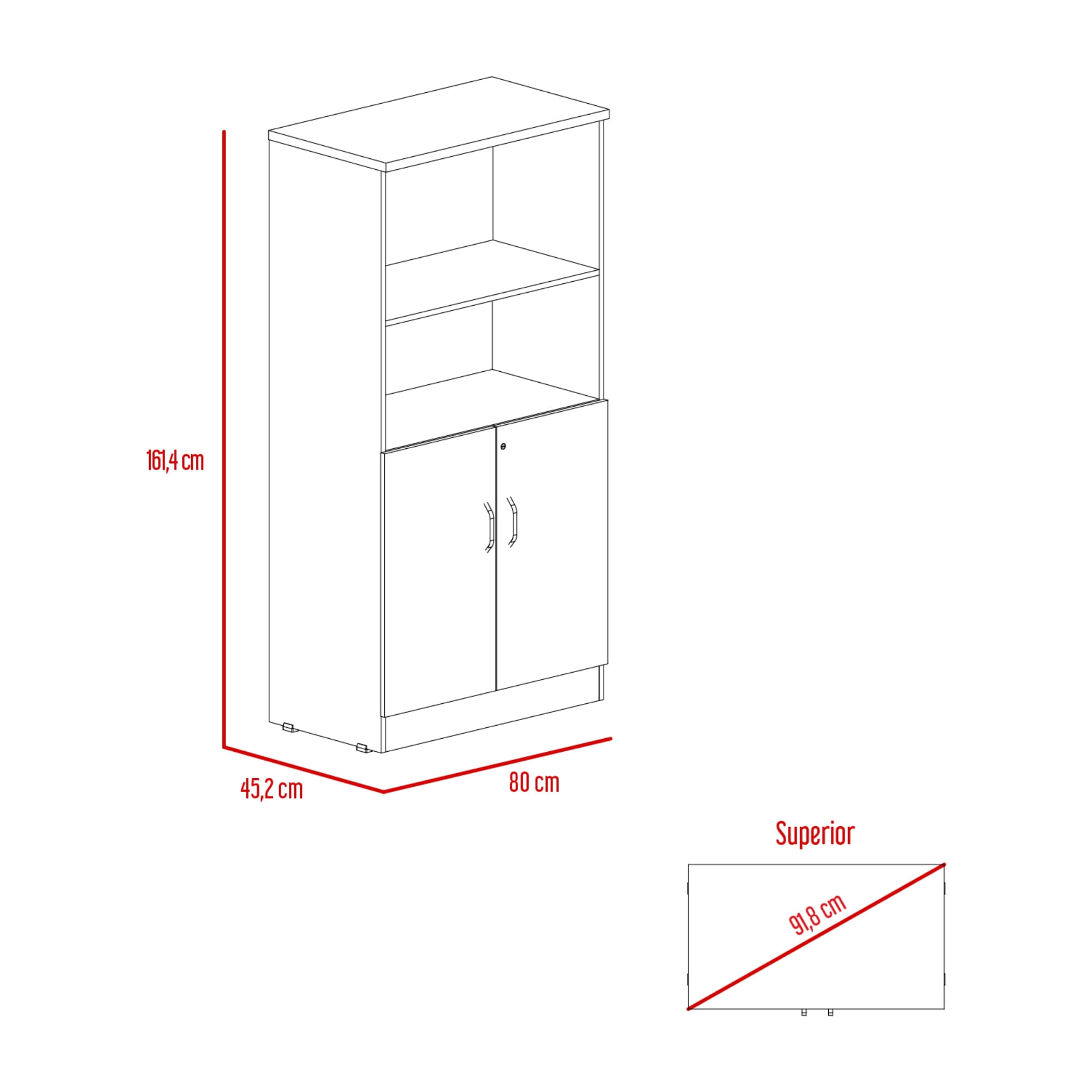 Biblioteca Home Office 2P + 2E RTA Wengue Milan - Imagen 7
