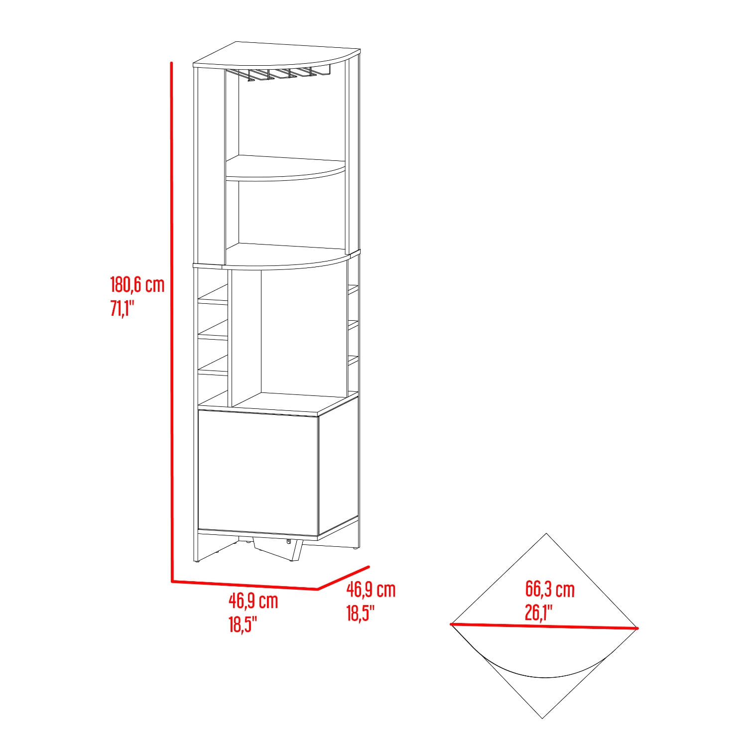 Bar Renens 180X46X46 RTA Nogal Carpri - Imagen 7
