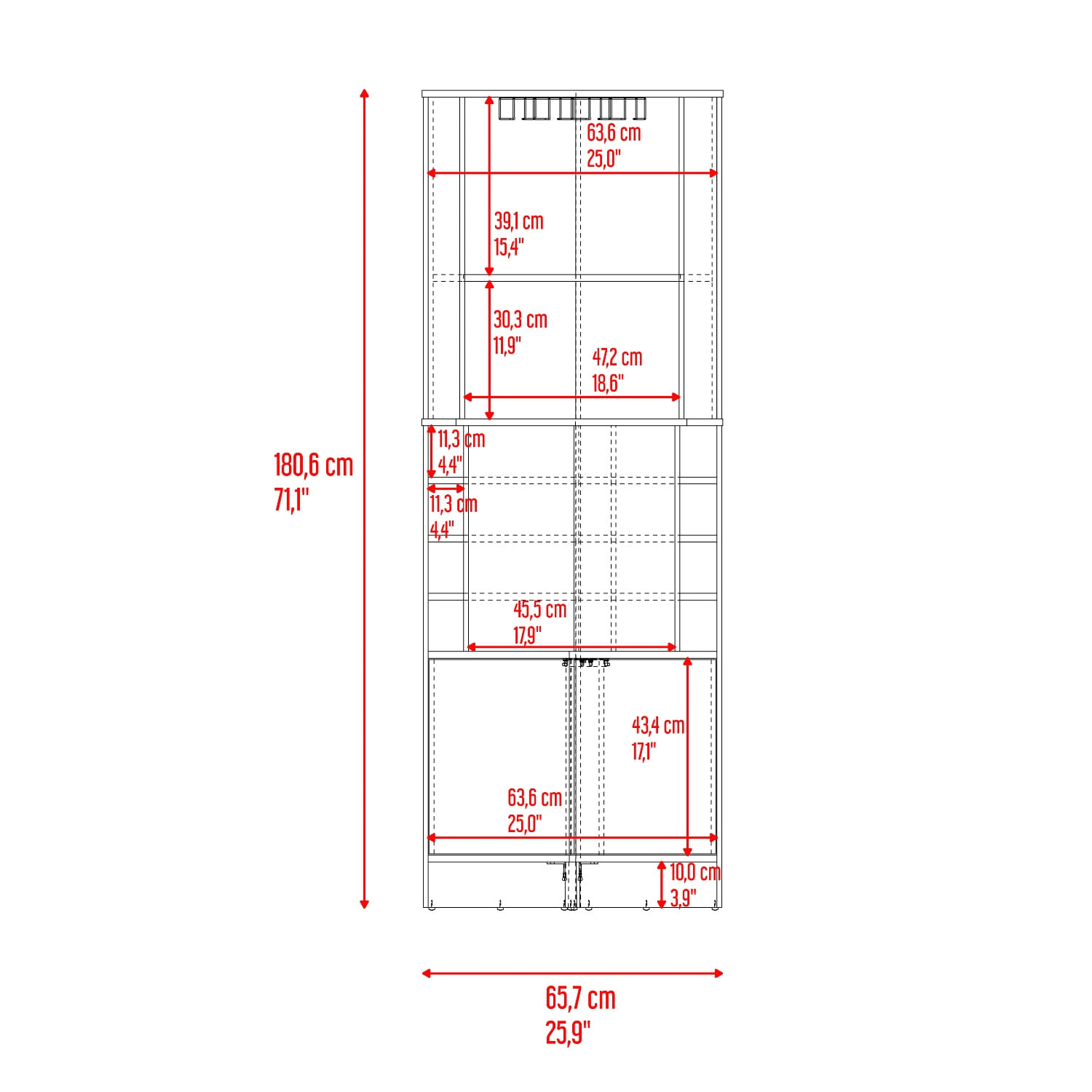 Bar Renens 180X46X46 RTA Nogal Carpri - Imagen 8