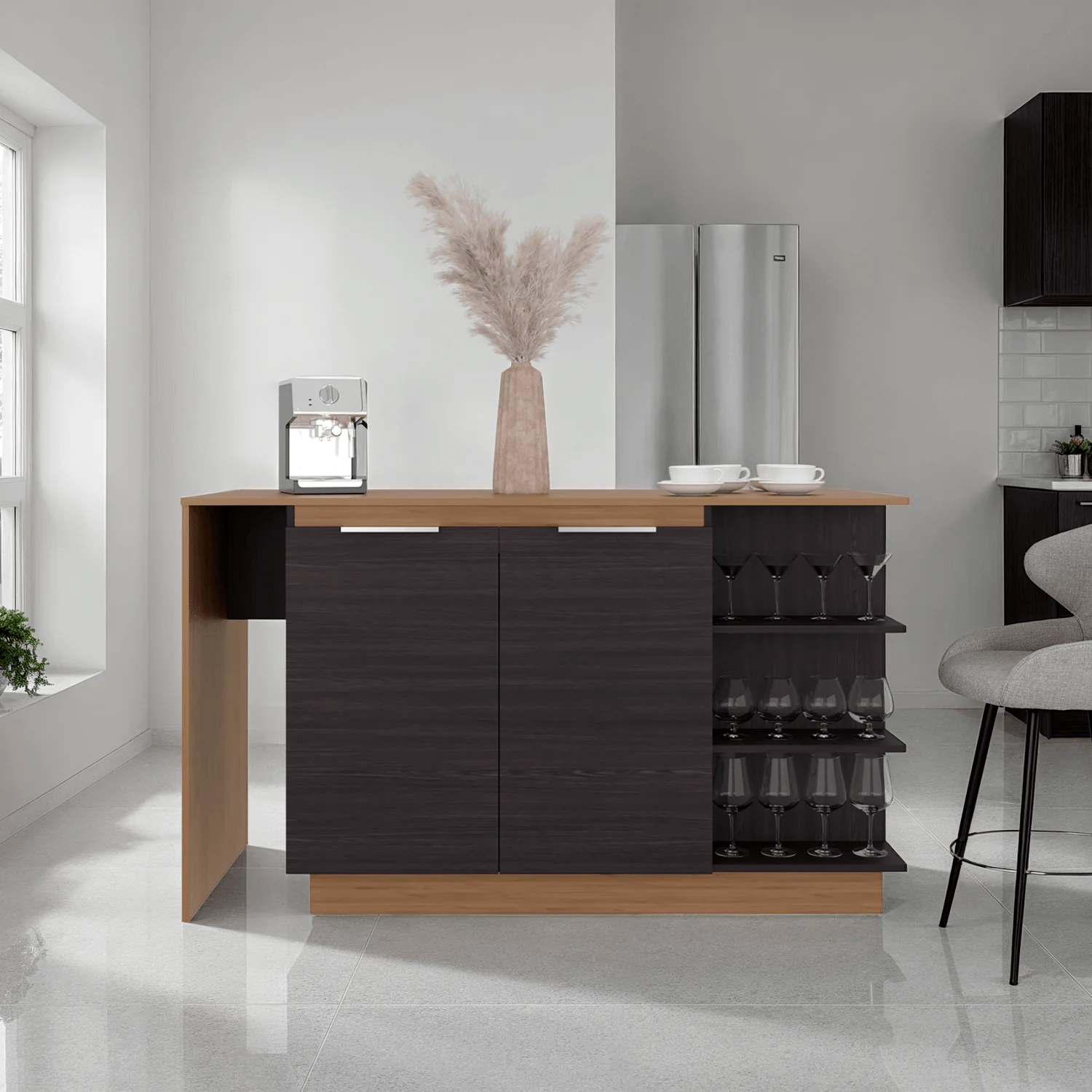 Barra de cocina Lumina 89X150X62 RTA Wengue Fresno ZF - Imagen 3
