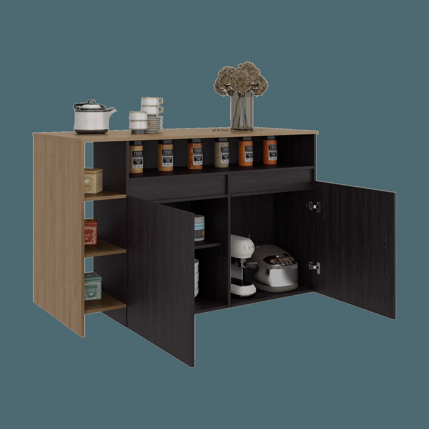 Barra de cocina Bari 2 90X140X65 RTA Wengue Fresno ZF - Imagen 1