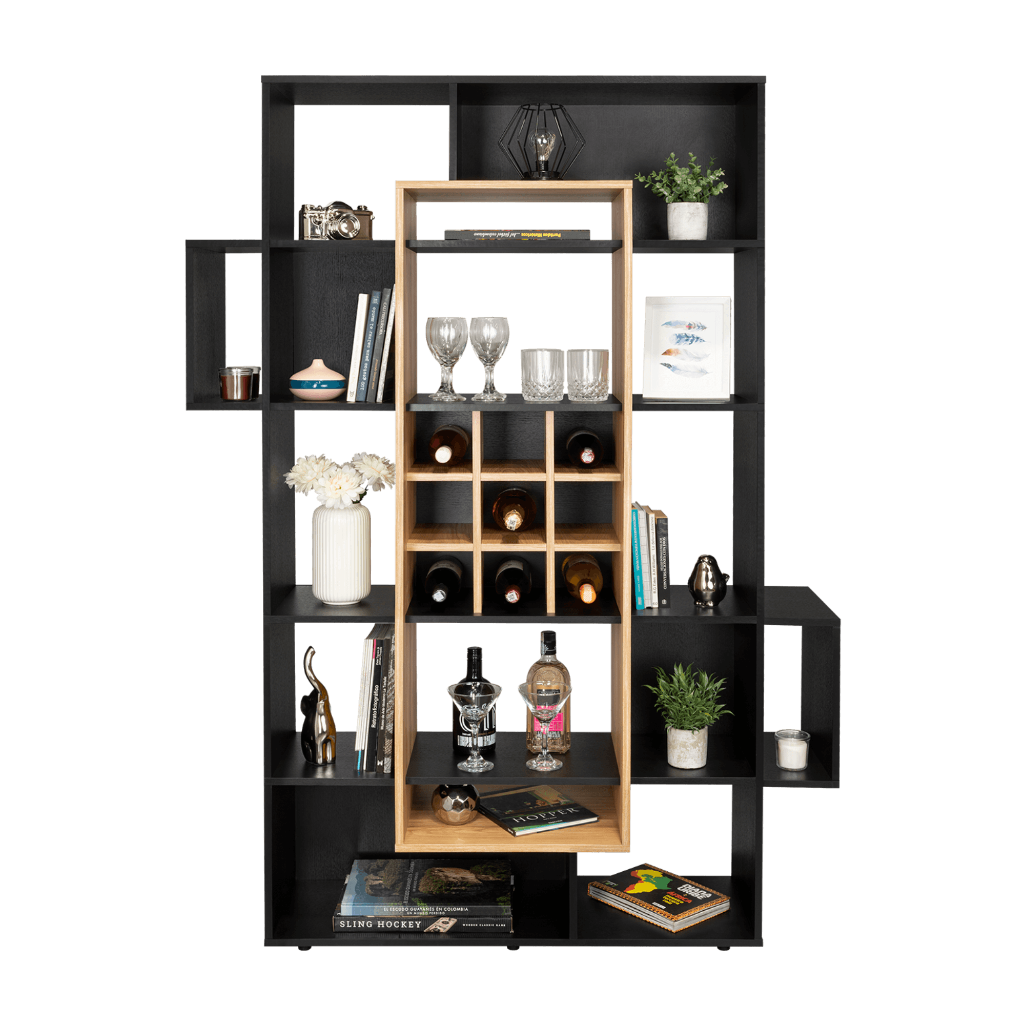 Biblioteca Bar Asimetrica Simba 180X128X38 RTA Wengue Fresno - Imagen 3