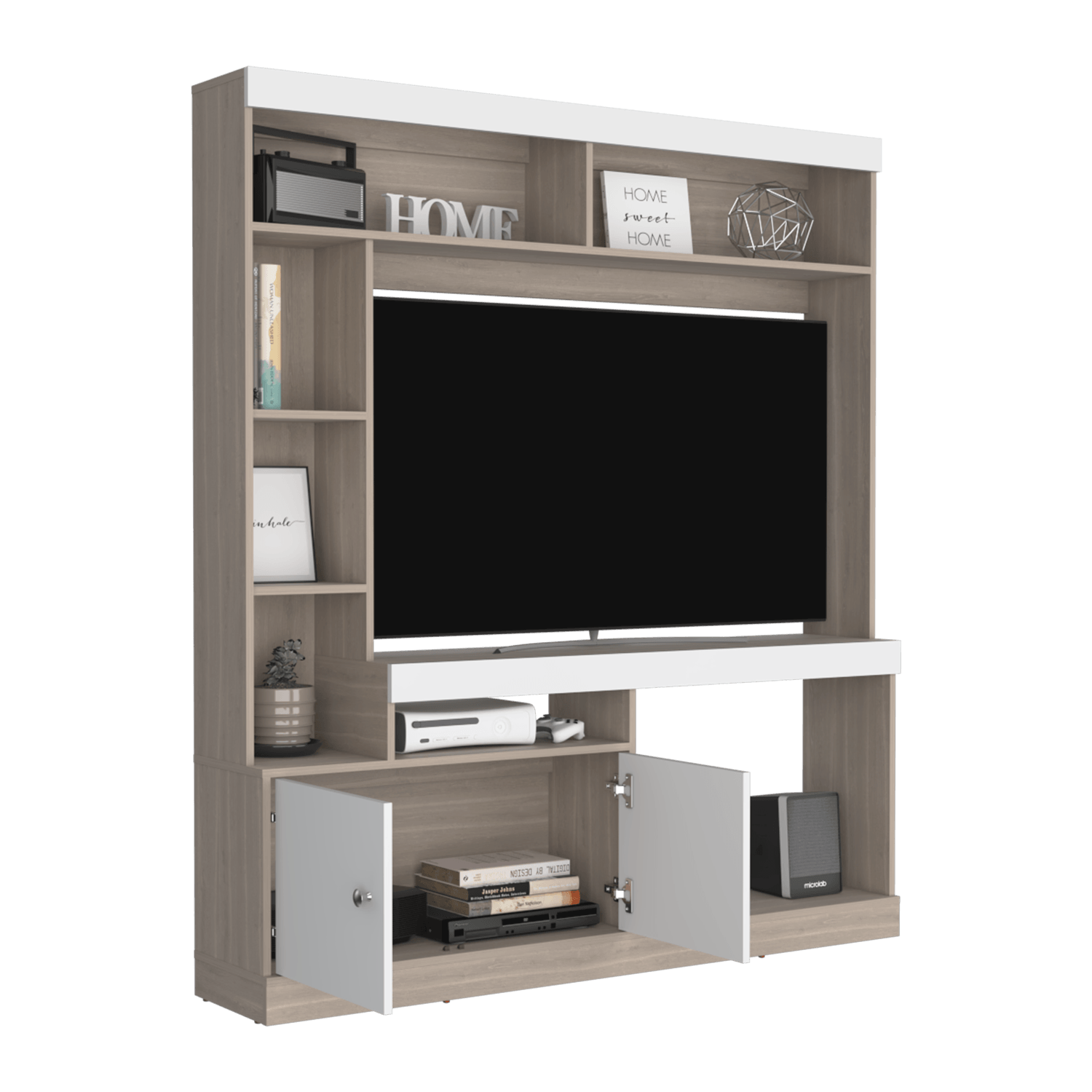 Centro de entretenimiento Dante TV 55'' 170X150X30 RTA Bardolino Blanco - Imagen 1