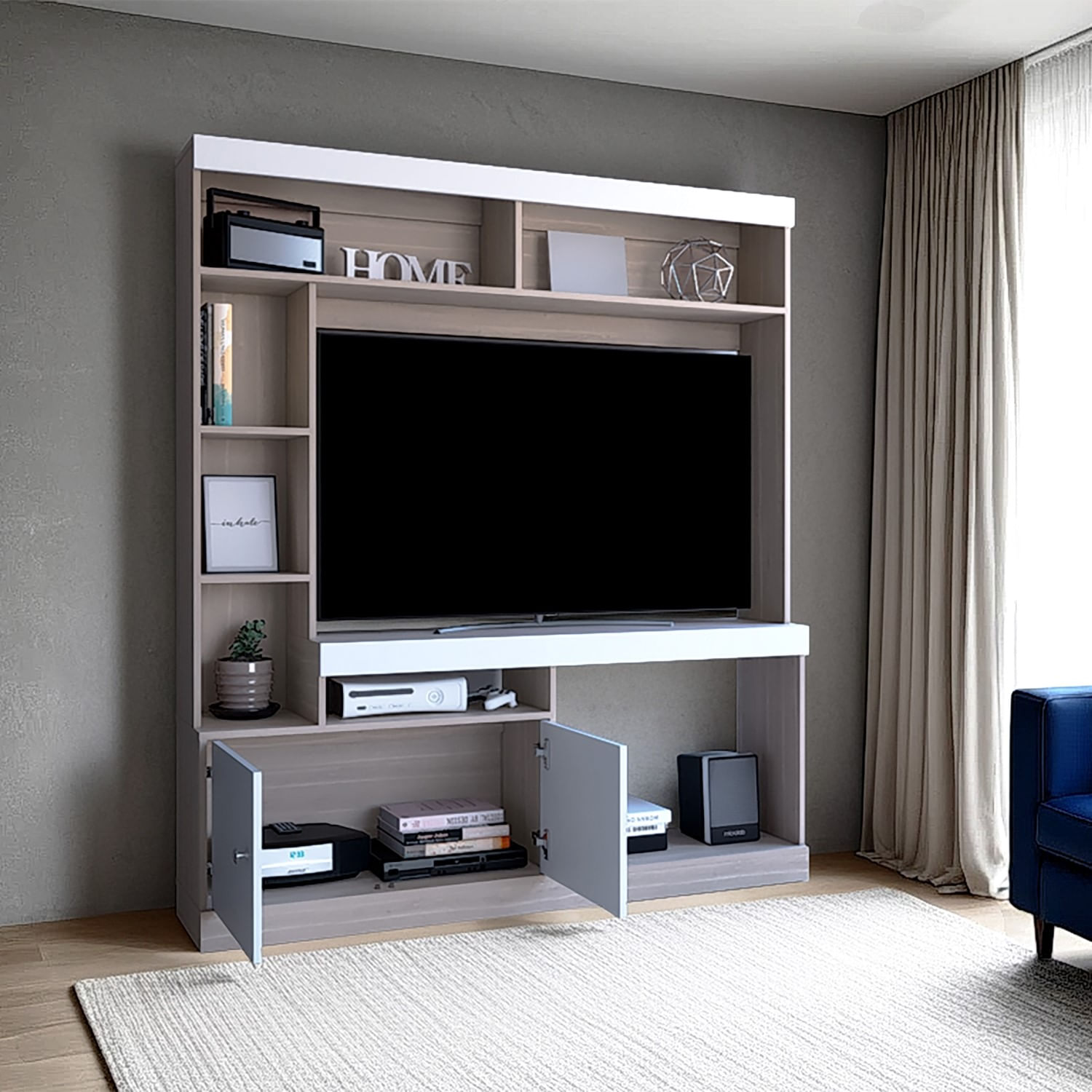 Centro de entretenimiento Dante TV 55'' 170X150X30 RTA Bardolino Blanco - Imagen 2