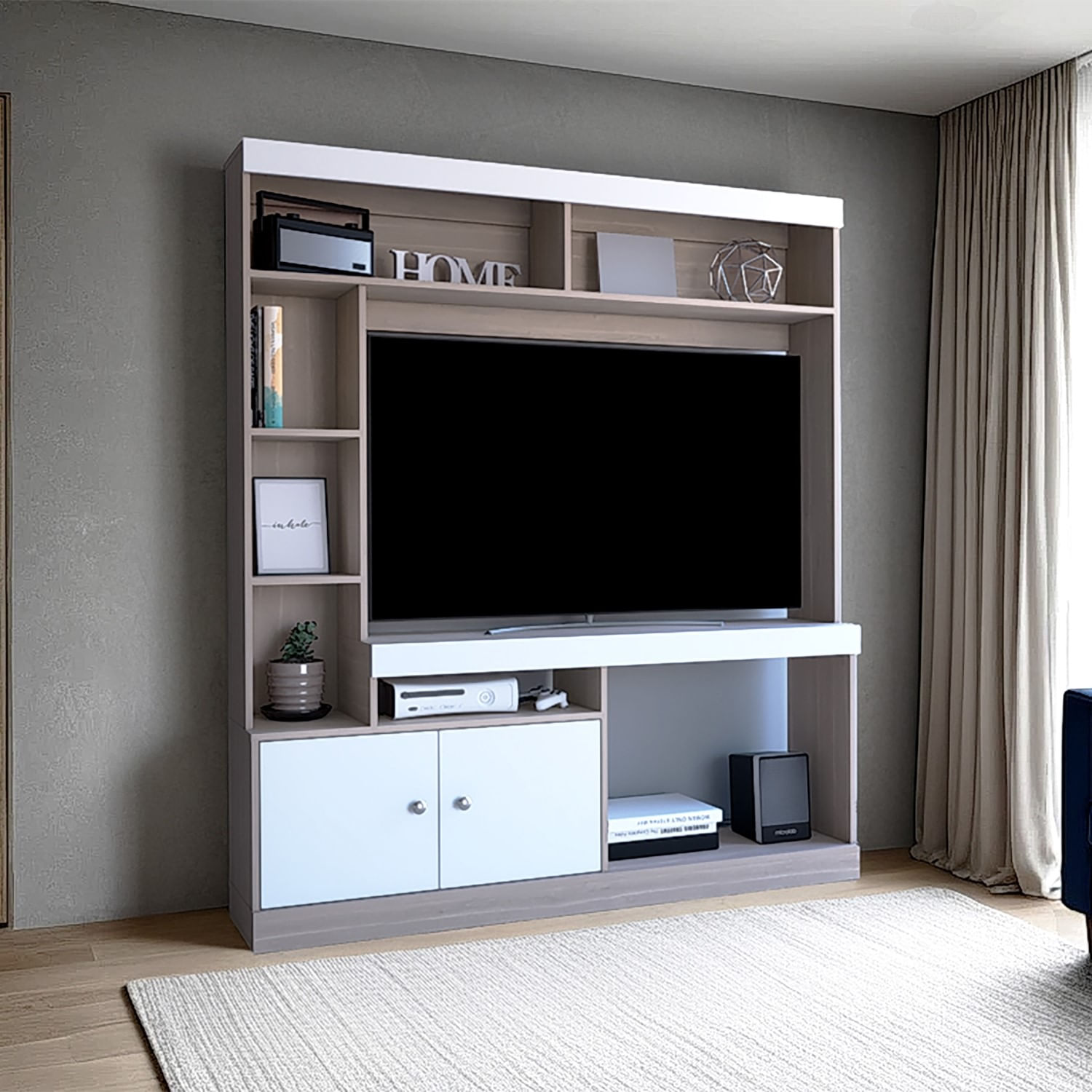 Centro de entretenimiento Dante TV 55'' 170X150X30 RTA Bardolino Blanco - Imagen 3