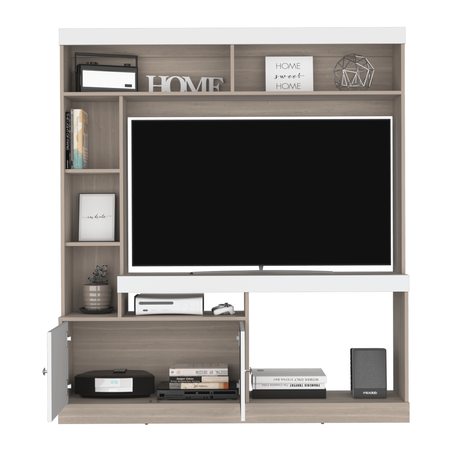 Centro de entretenimiento Dante TV 55'' 170X150X30 RTA Bardolino Blanco - Imagen 4