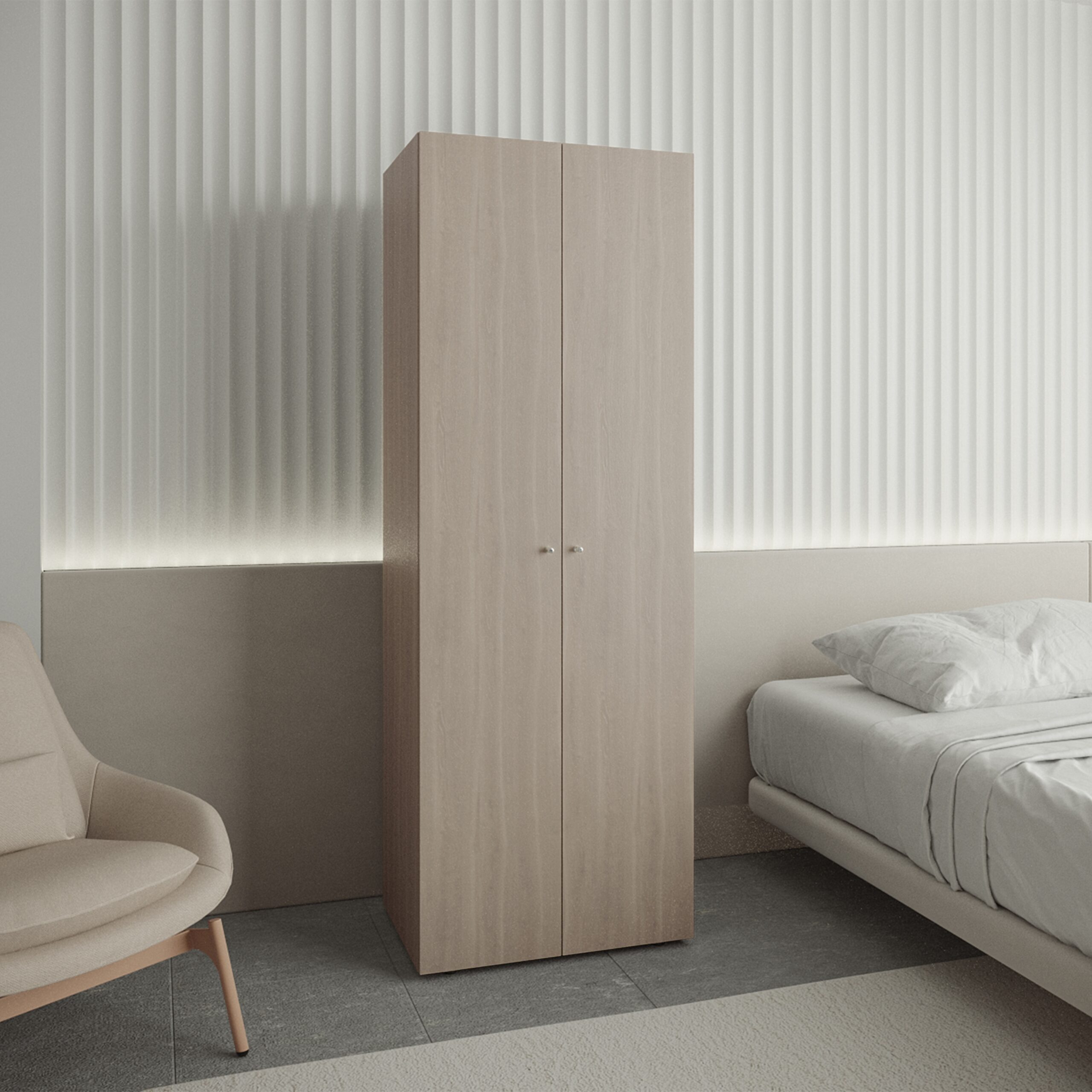 Closet 2 Puertas E1 Tuhogar 170X60X40 RTA Bardolino Blanco - Imagen 2