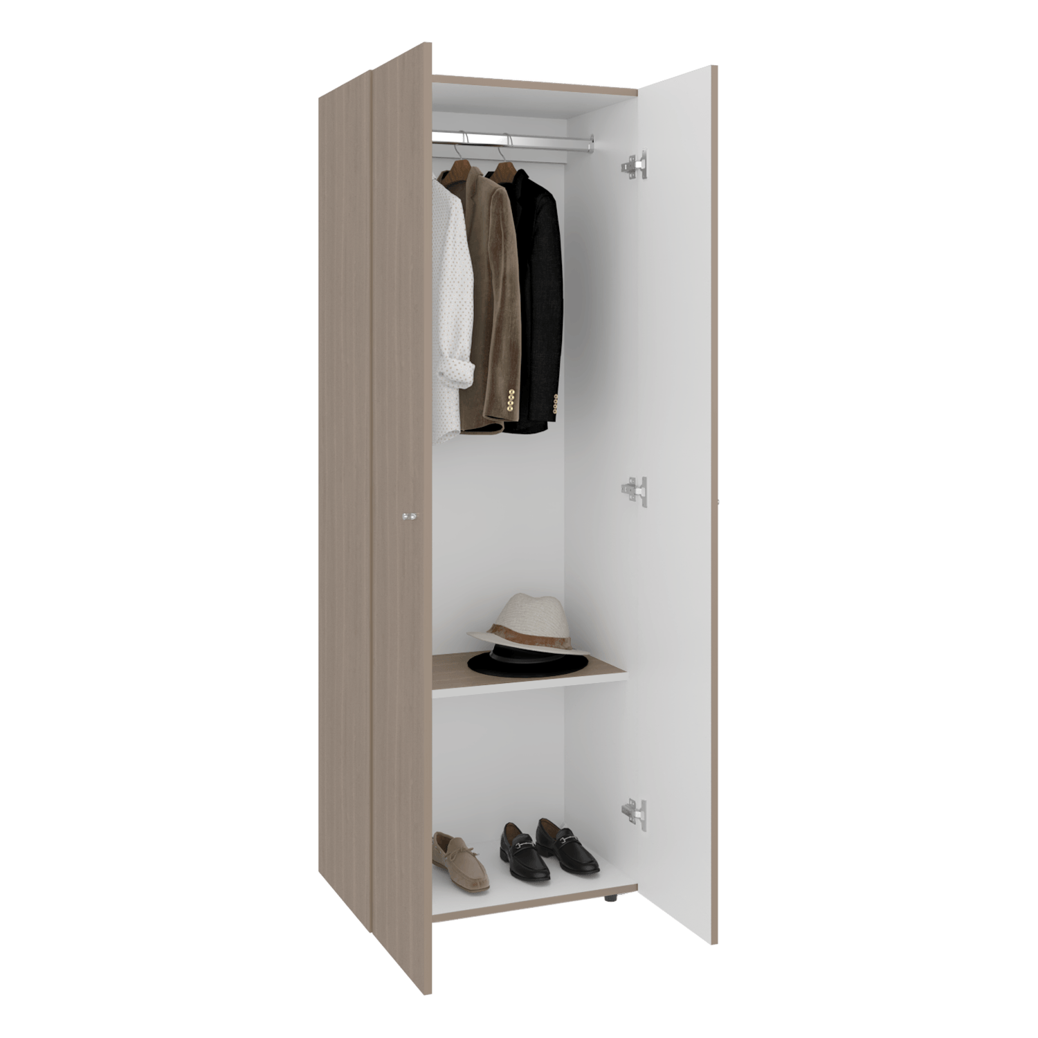 Closet 2 Puertas E1 Tuhogar 170X60X40 RTA Bardolino Blanco - Imagen 4