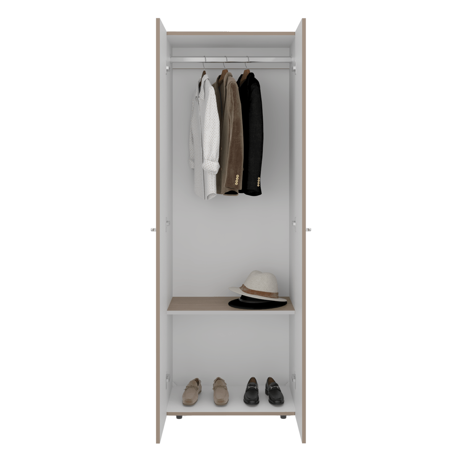 Closet 2 Puertas E1 Tuhogar 170X60X40 RTA Bardolino Blanco - Imagen 5