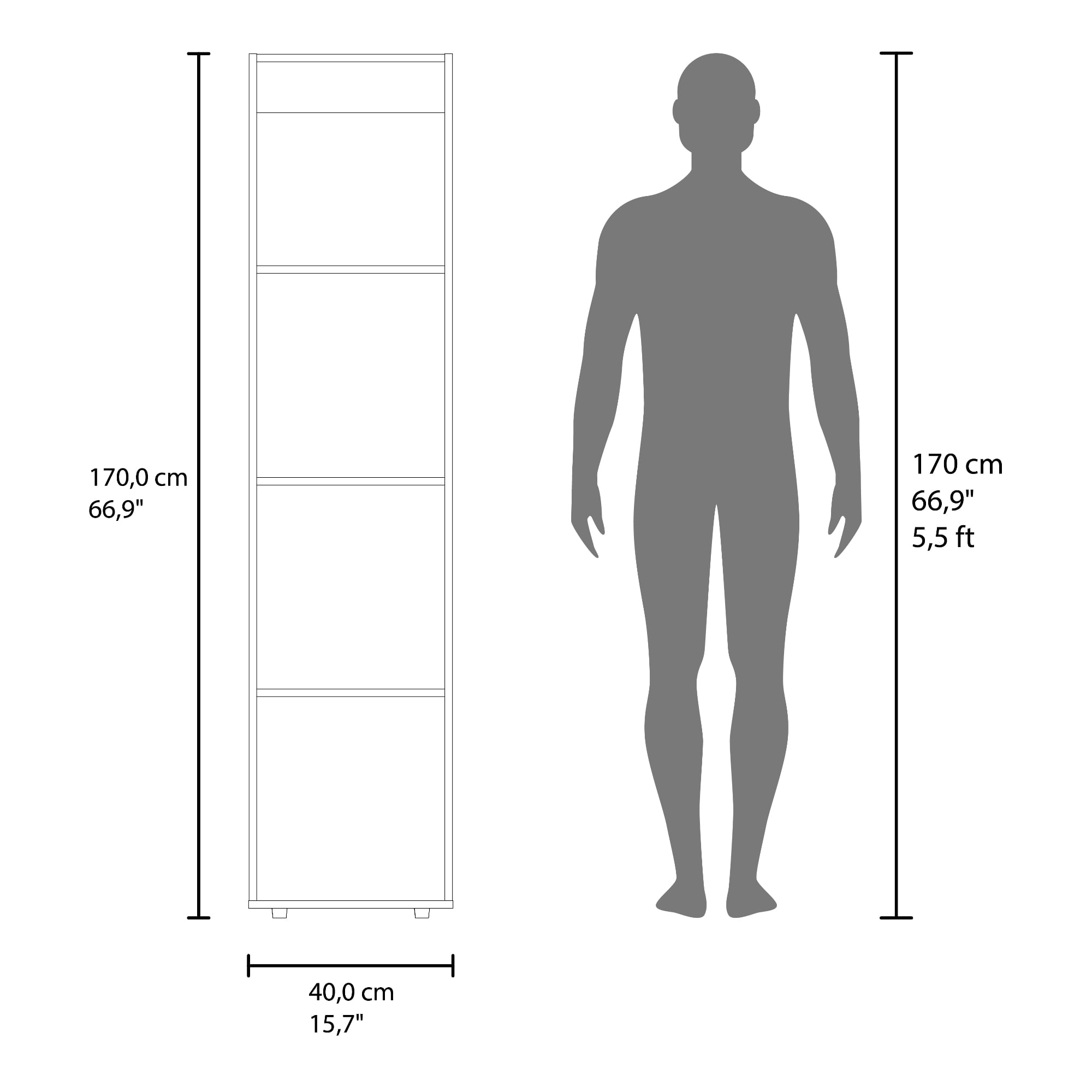 Closet Home Dreams 170X40X40 RTA Bardolino Blanco ZF - Imagen 8
