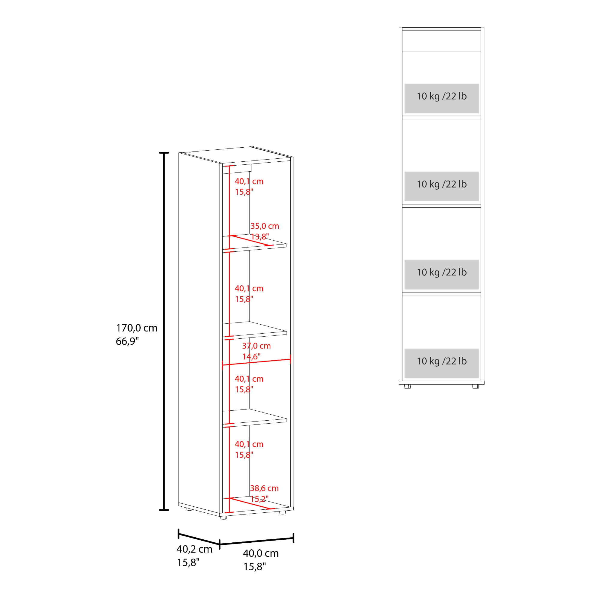 Closet con Espejo Home Dreams 170X40X40 RTA Bardolino Blanco ZF - Imagen 7