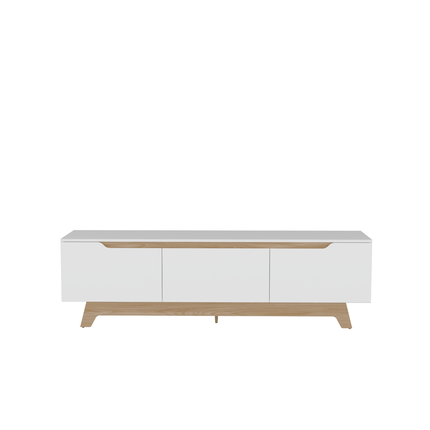 Centro de entretenimiento Woodall TV 80'' 53X180X45 RTA Blanco Fresno - Imagen 2