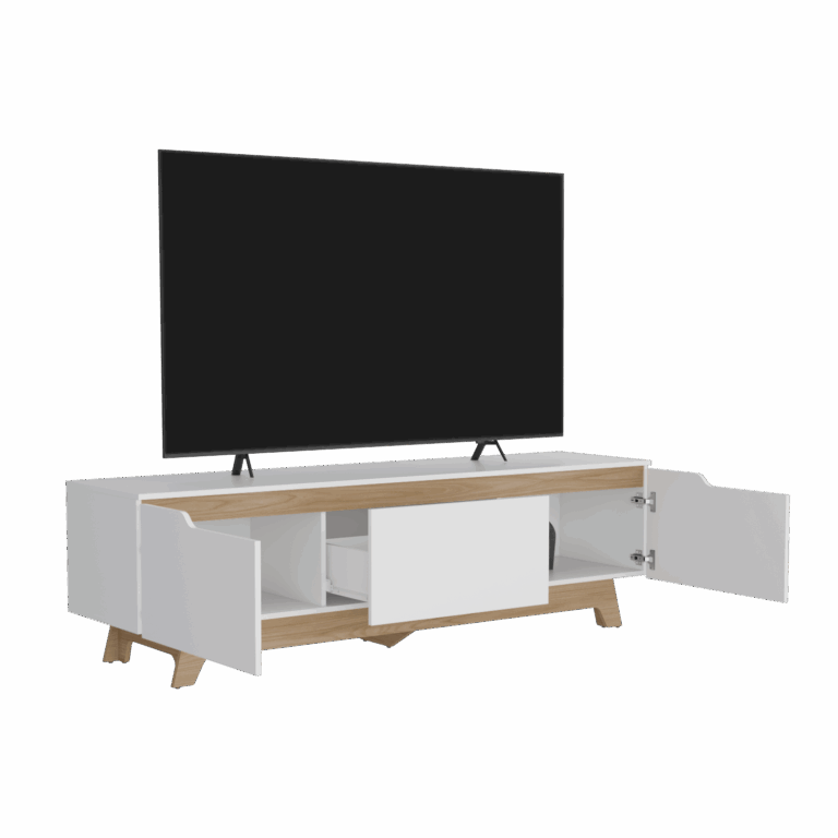 Centro de entretenimiento Woodall TV 80'' 53X180X45 RTA Blanco Fresno