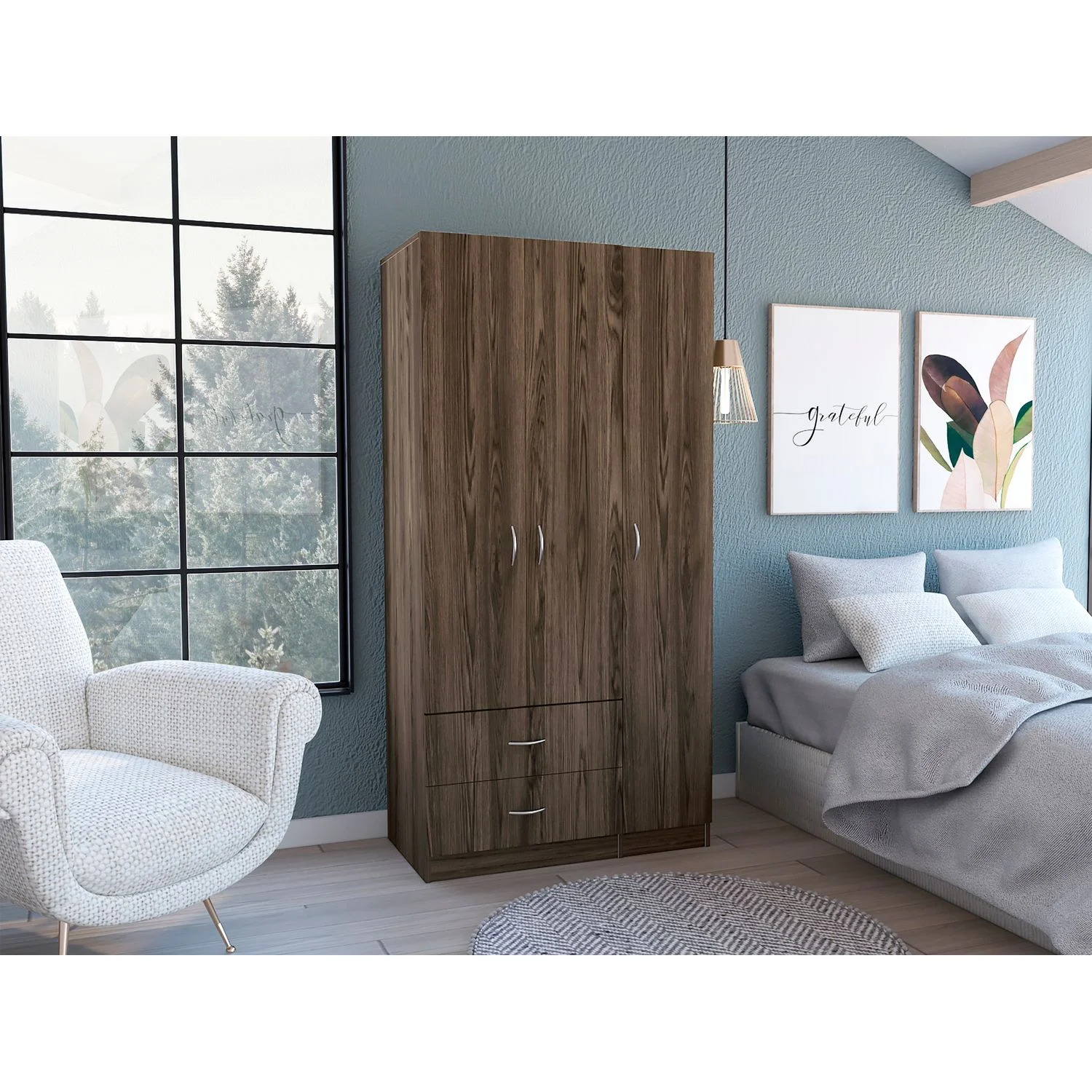 Closet Austral 3P 180 X 90 X 47 RTA Milan + Blanco - Imagen 5