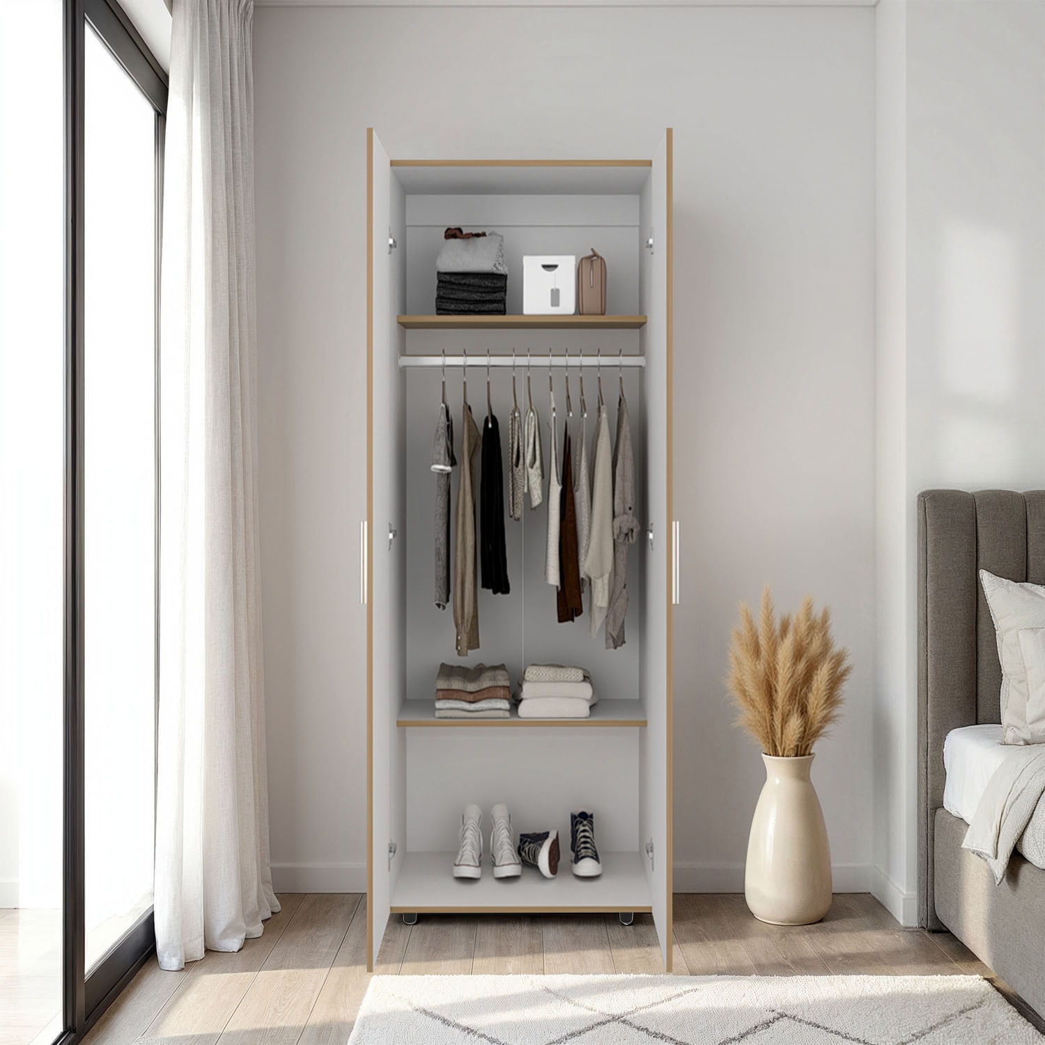Closet Hogar 180 X 80 X 48 RTA Fresno + Blanco - Imagen 6