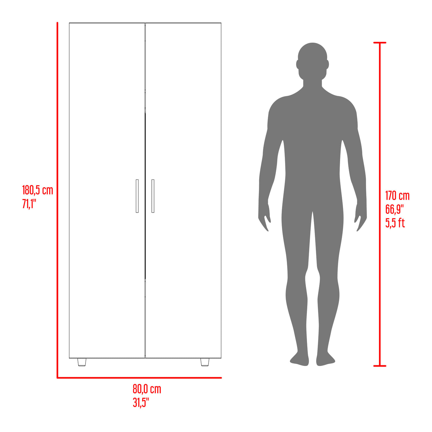 Closet Hogar 180 X 80 X 48 RTA Fresno + Blanco - Imagen 9