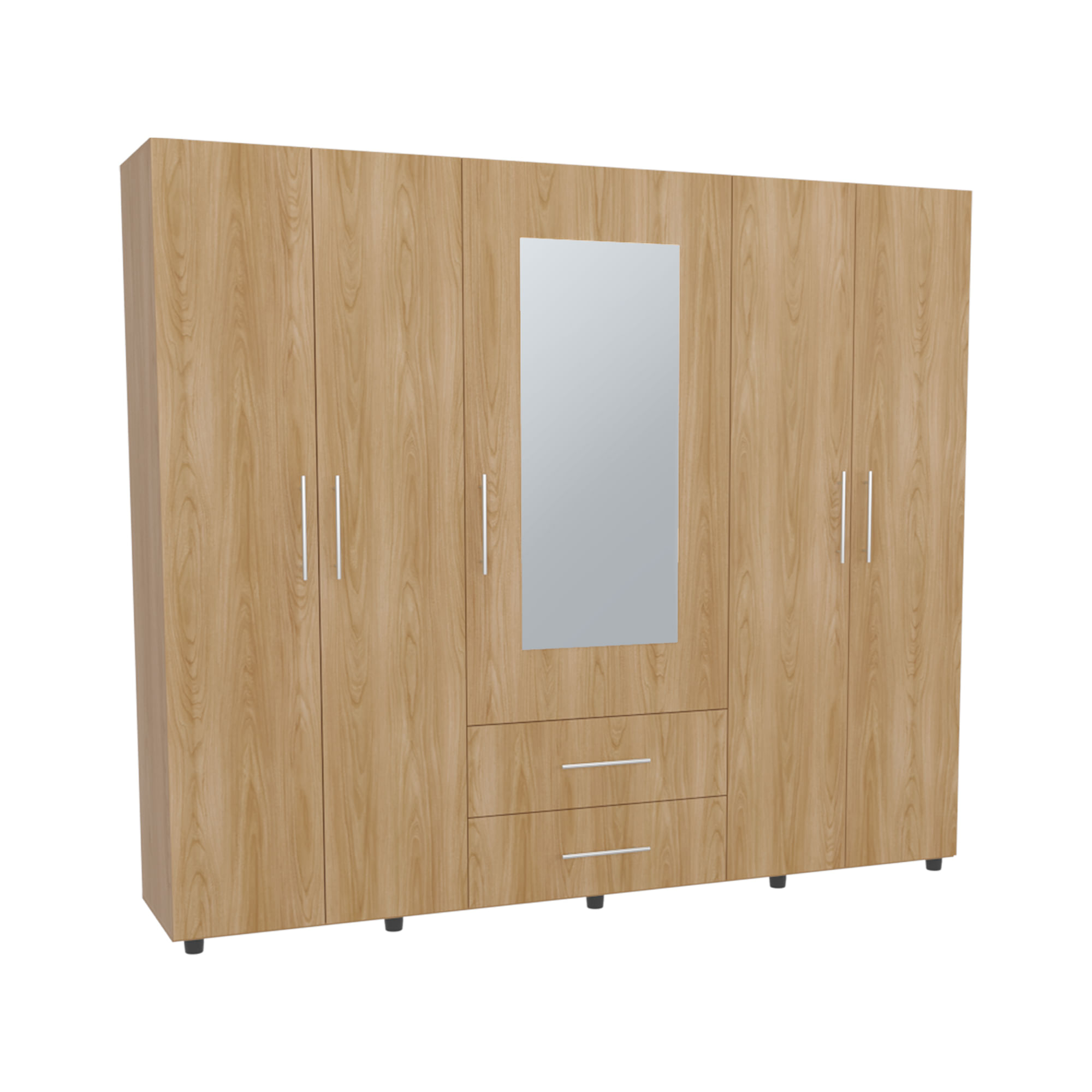 Closet Bigaf Espejo 200X230X48 RTA Fresno Eu Blanco Mqz - Imagen 1