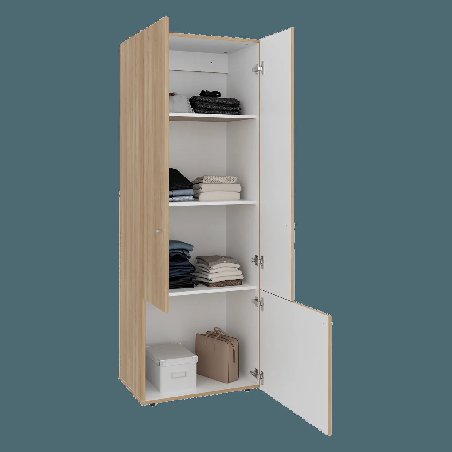 Closet 3 Puertas Tuhogar 170X60X40 Fresno Blanco - Imagen 4