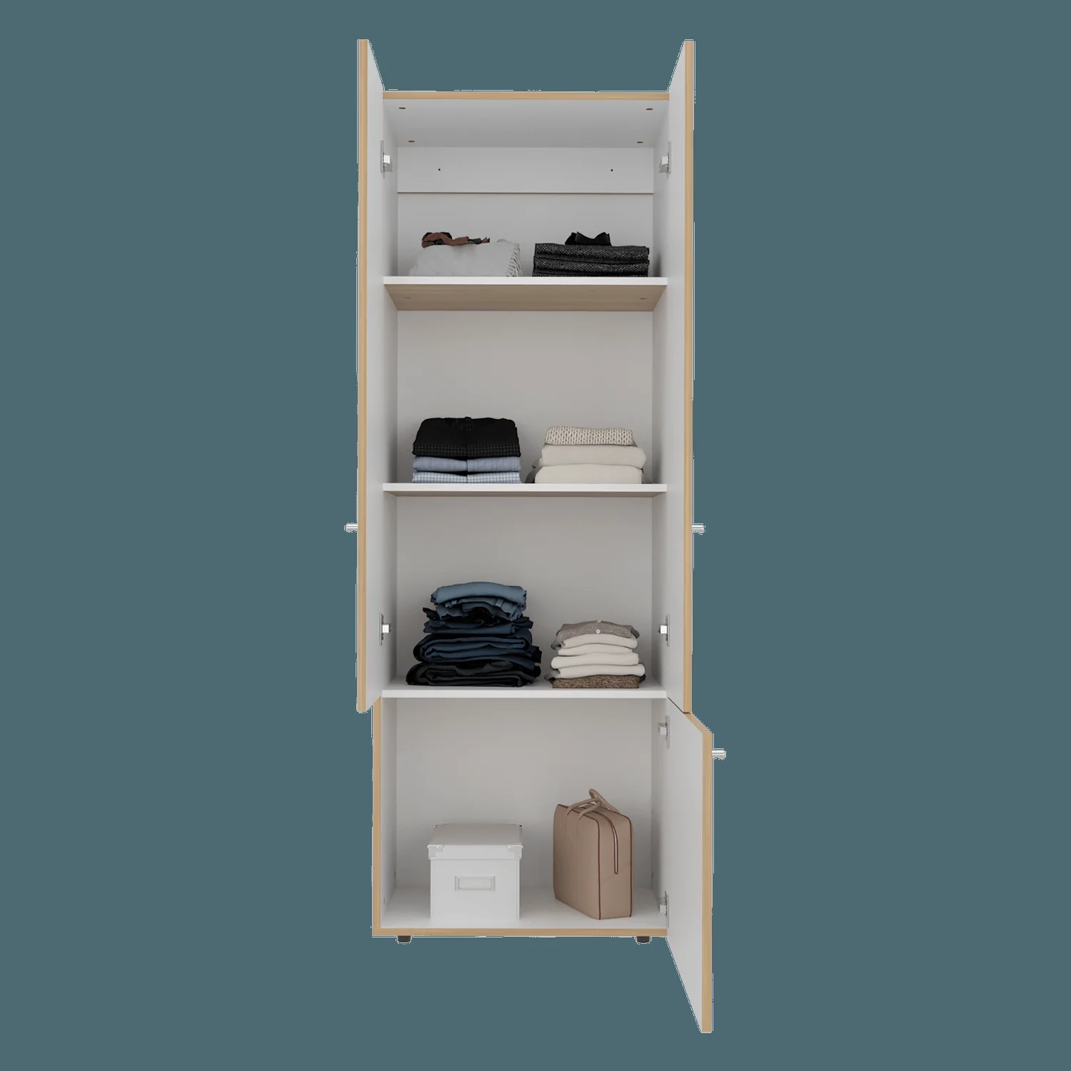 Closet 3 Puertas Tuhogar 170X60X40 Fresno Blanco - Imagen 5