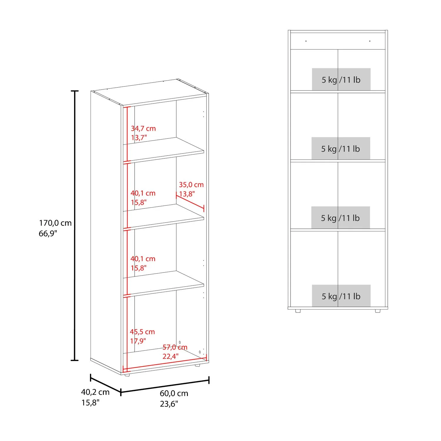Closet 3 Puertas Tuhogar 170X60X40 Fresno Blanco - Imagen 7