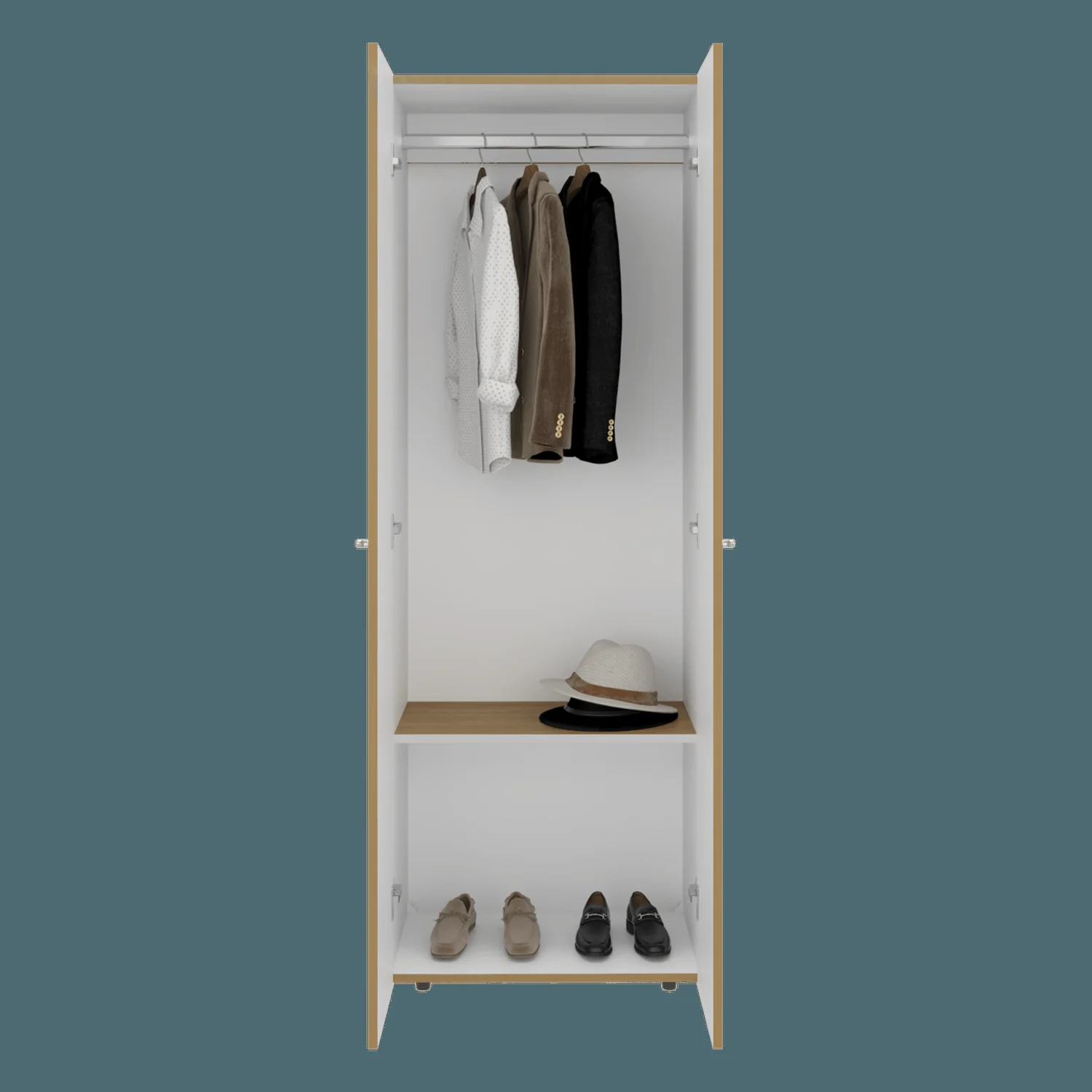 Closet 2 Puertas E1 Tuhogar 170X60X40 RTA  Fresno Blanco - Imagen 5