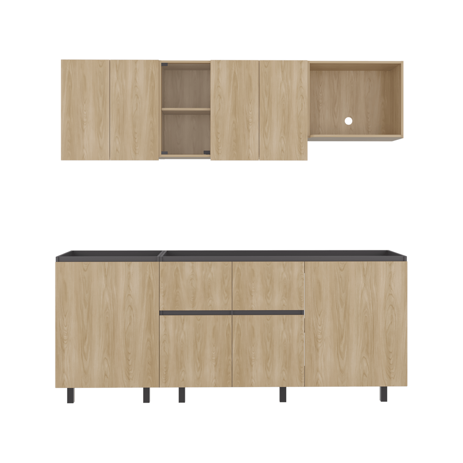 Cocina 2,10 Amantia RTA Fresno Plomo - Imagen 5