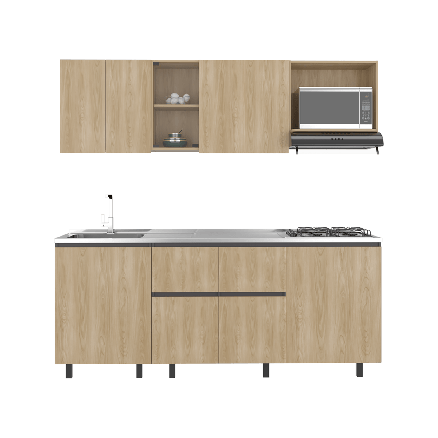 Cocina 2,10 Amantia RTA Fresno Plomo - Imagen 6