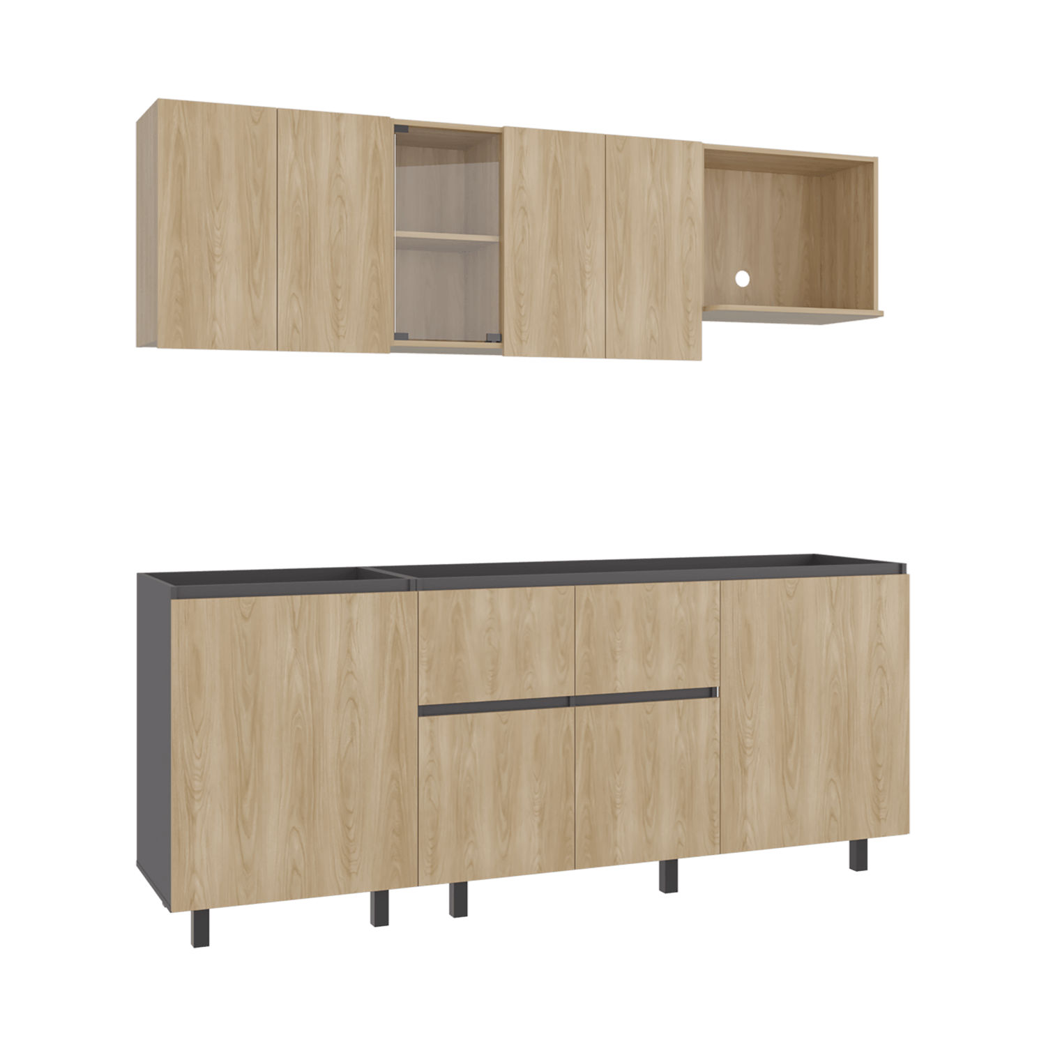 Cocina 2,10 Amantia RTA Fresno Plomo - Imagen 7