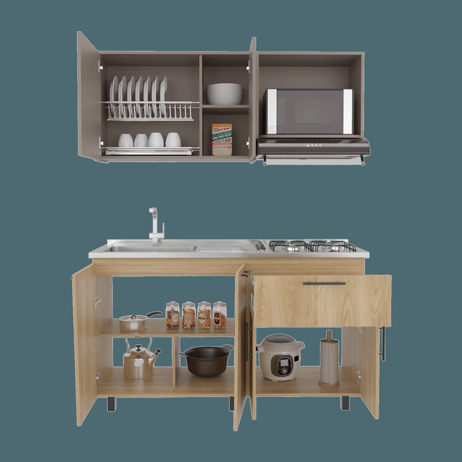 Cocina 150 Emilia Izq RTA Fresno Taupe - Imagen 4