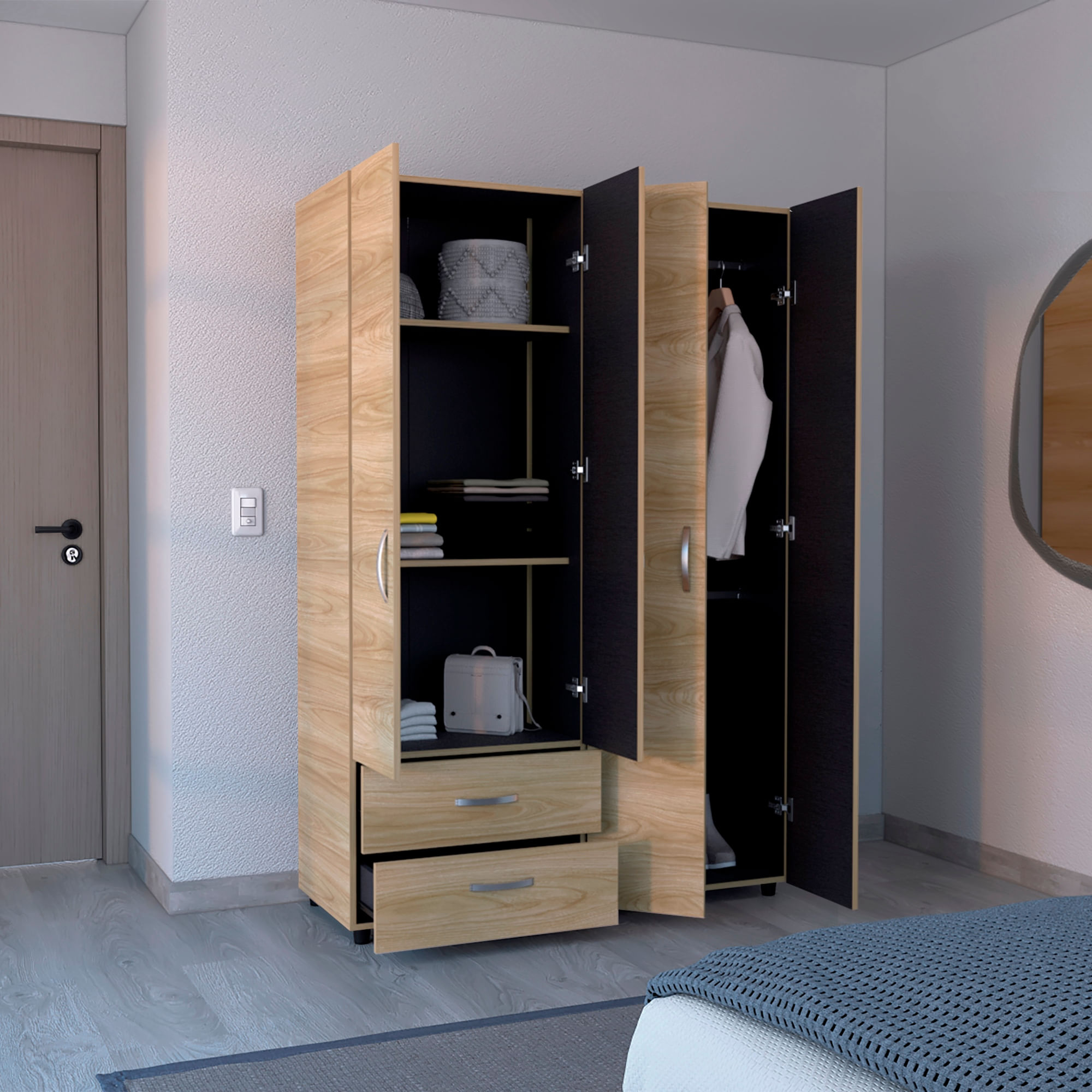 Closet Ankora Basic 180X120X47 RTA Fresno Eu Wengue - Imagen 2