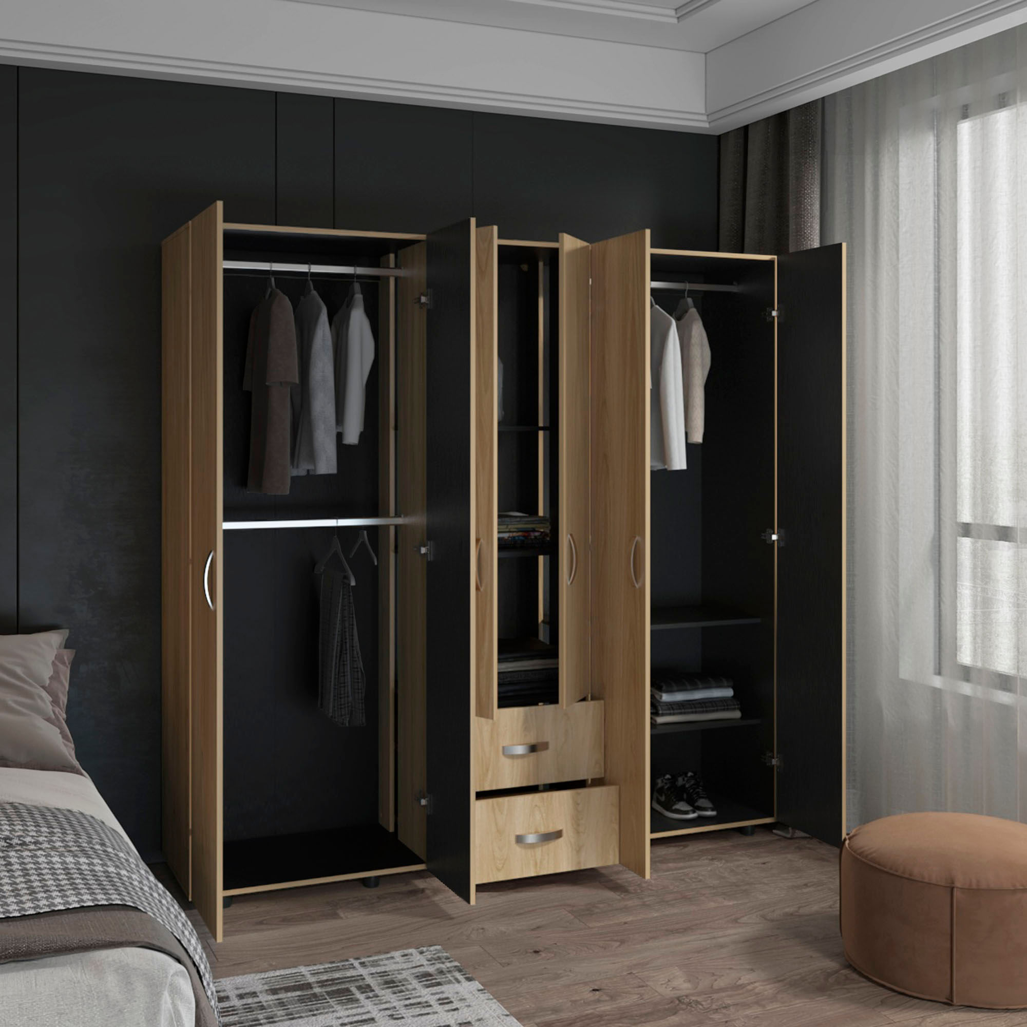 Closet Barilo 200X200X50 RTA Fresno Eu Wengue - Imagen 2