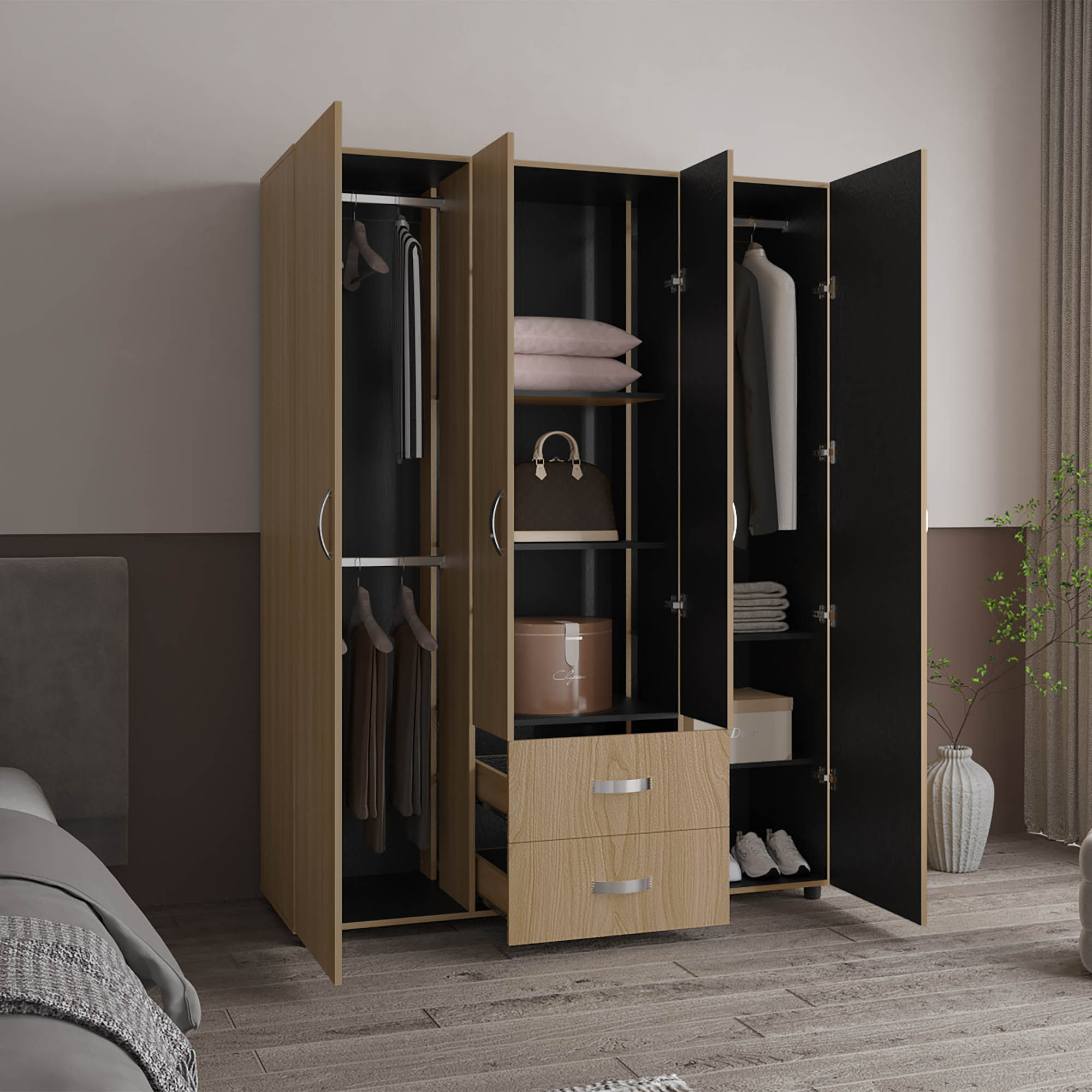 Closet Barilo 200X150X49 RTA Fresno Eu Wengue - Imagen 2