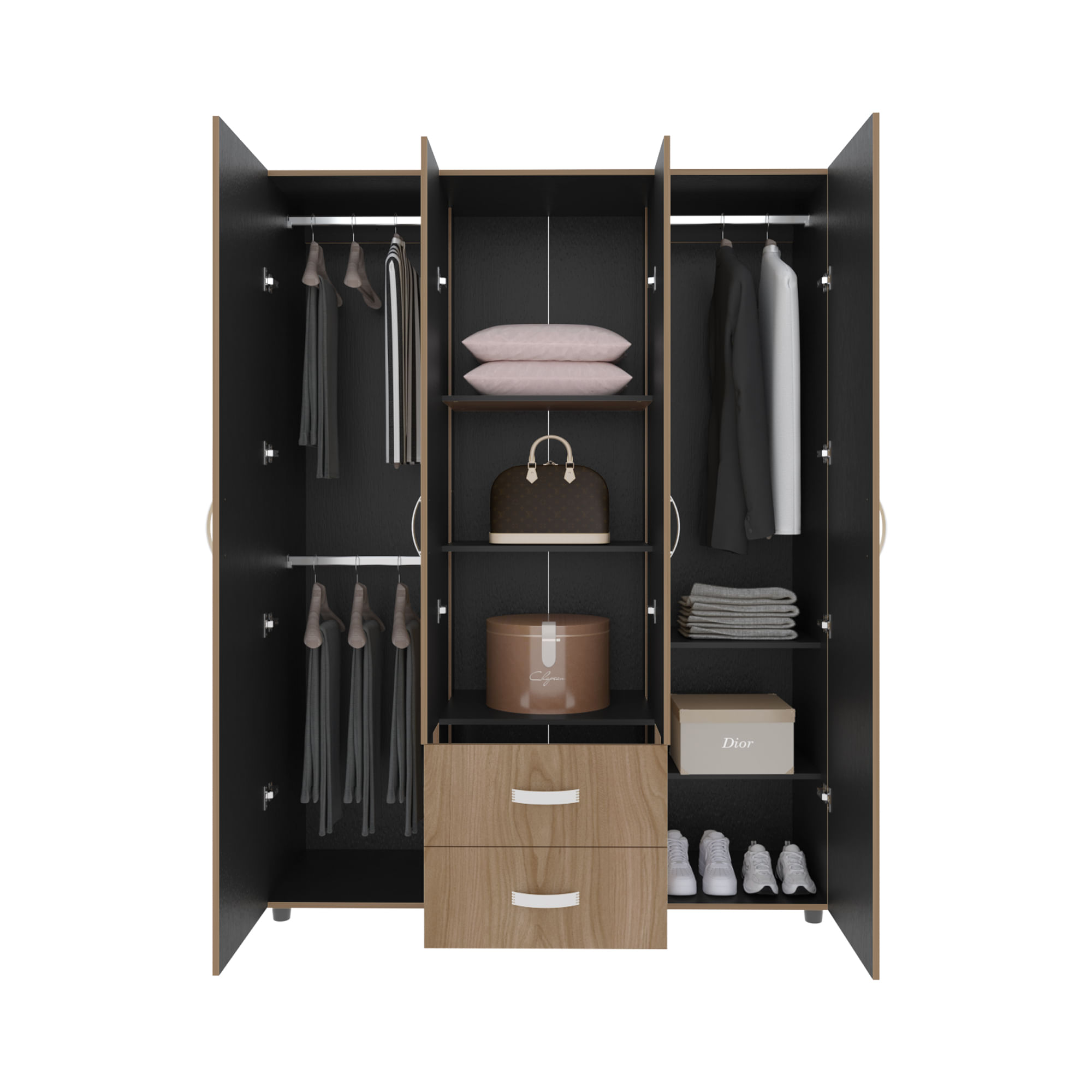 Closet Barilo 200X150X49 RTA Fresno Eu Wengue - Imagen 4