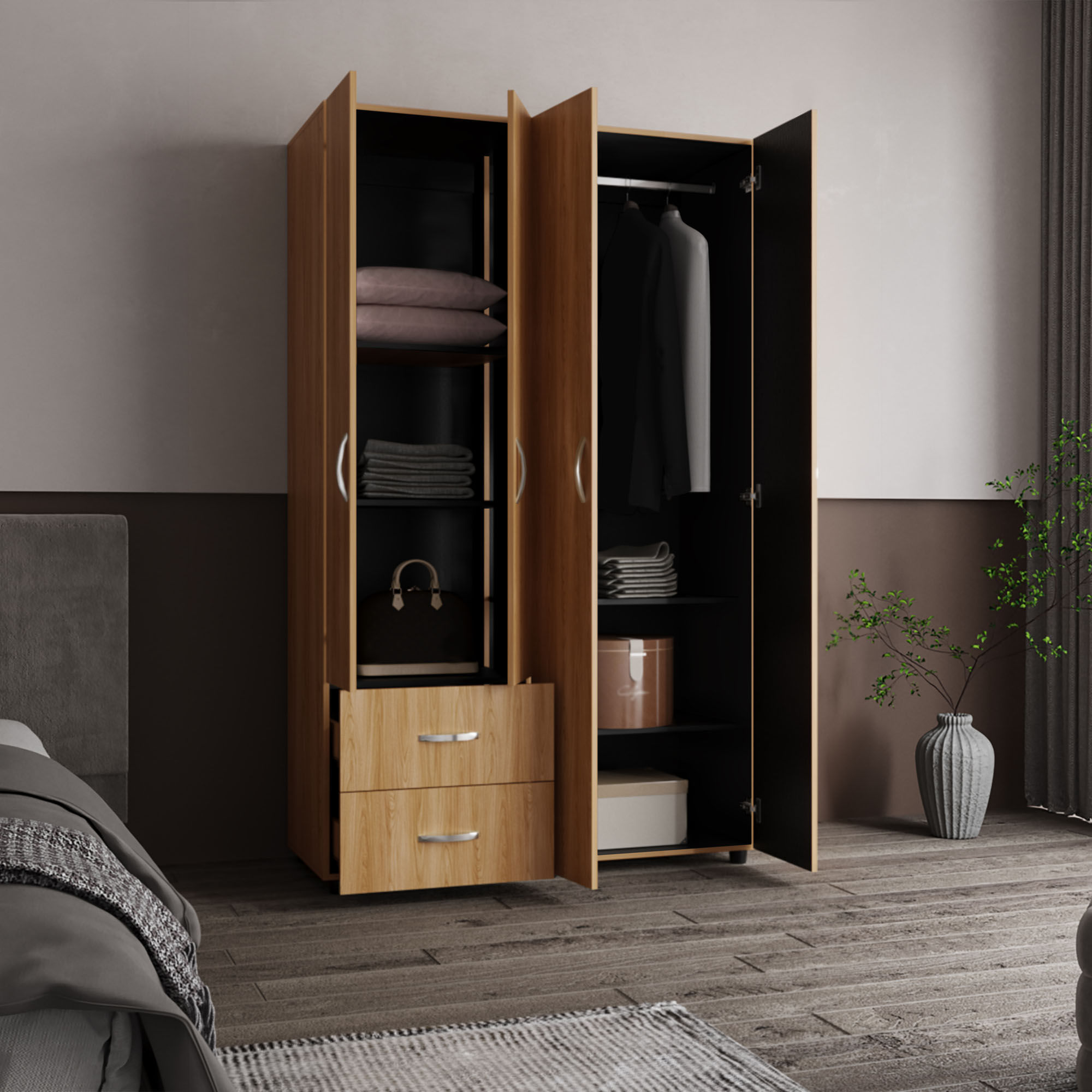 Closet Barilo 2 Cajones 200X120X45 RTA Fresno Eu Wengue - Imagen 2
