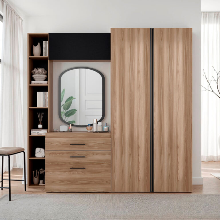 Closet Biblioteca Brunson 200X207X48 RTA Fresno Wengue