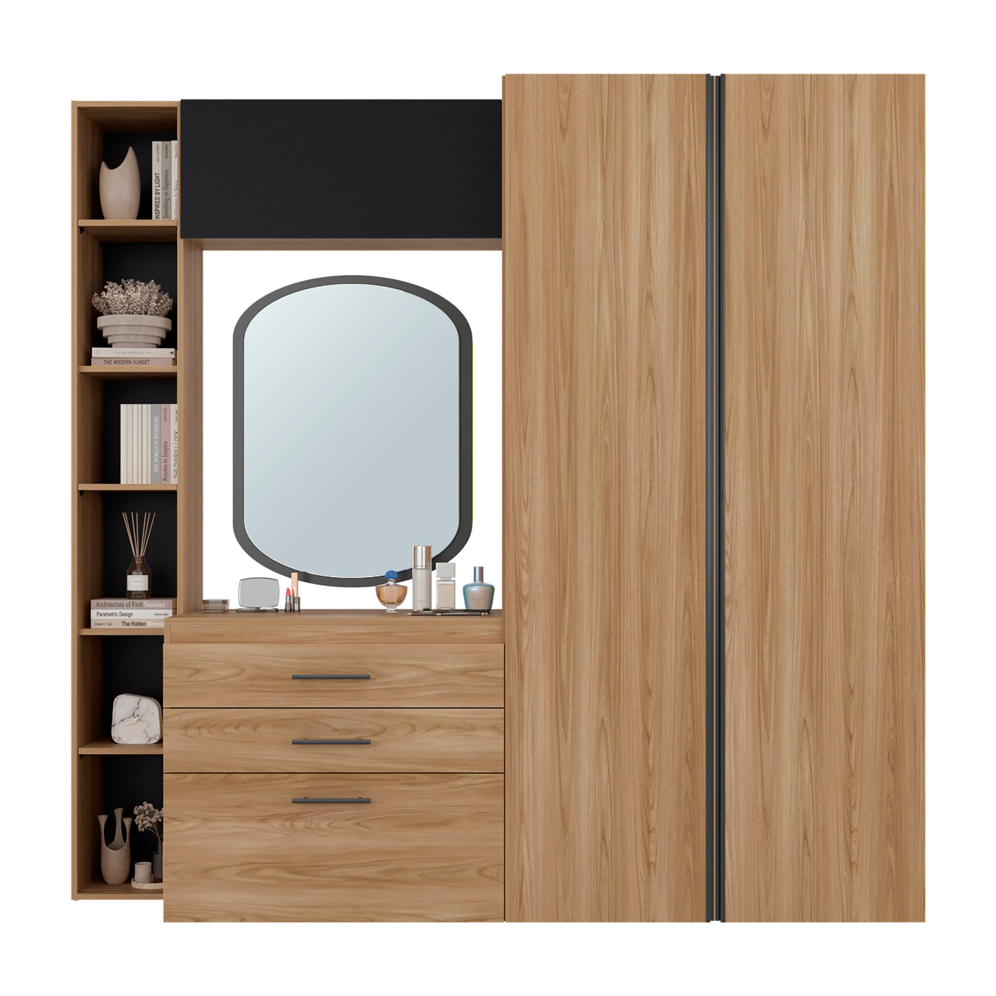 Closet Biblioteca Brunson 200X207X48 RTA Fresno Wengue - Imagen 4
