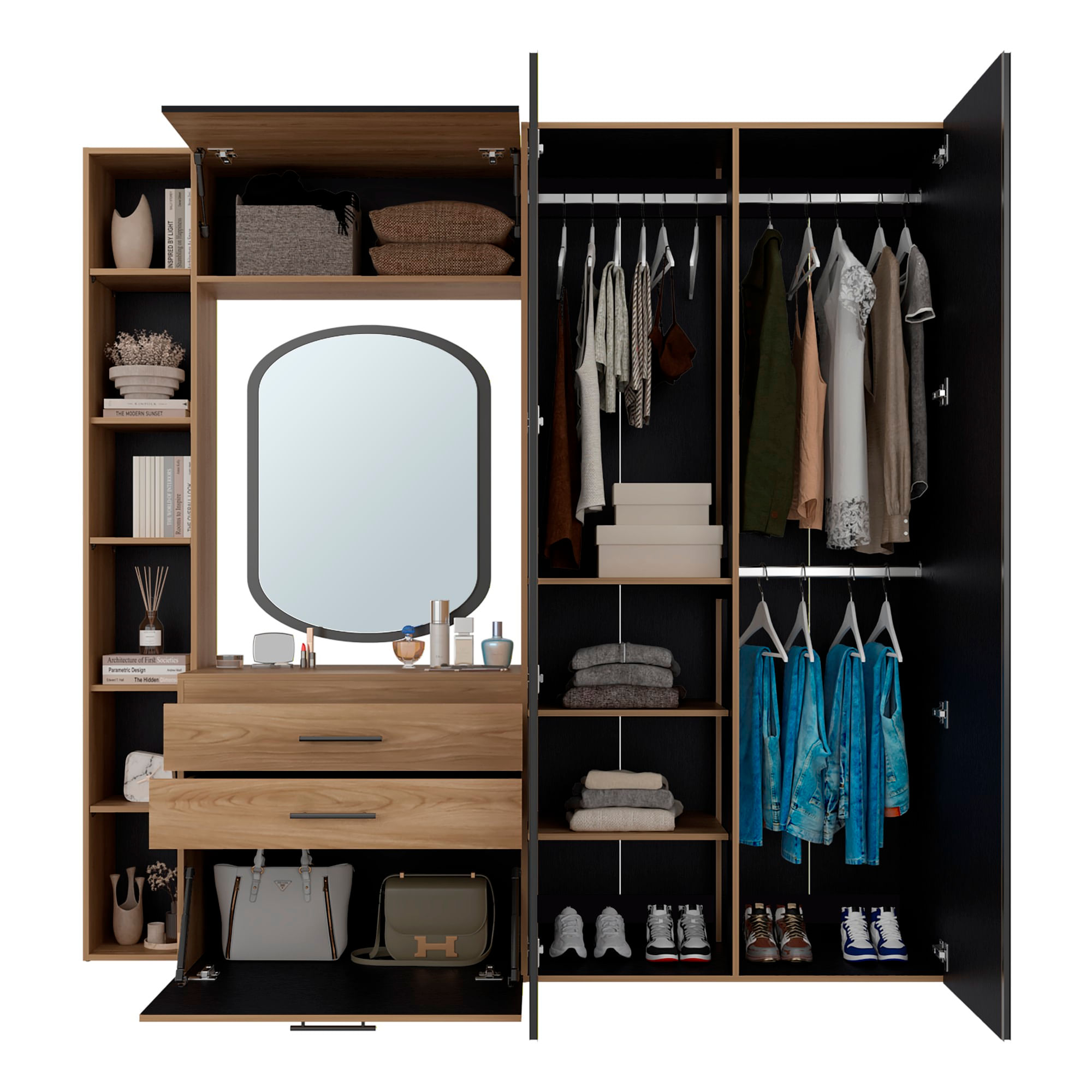 Closet Biblioteca Brunson 200X207X48 RTA Fresno Wengue - Imagen 5
