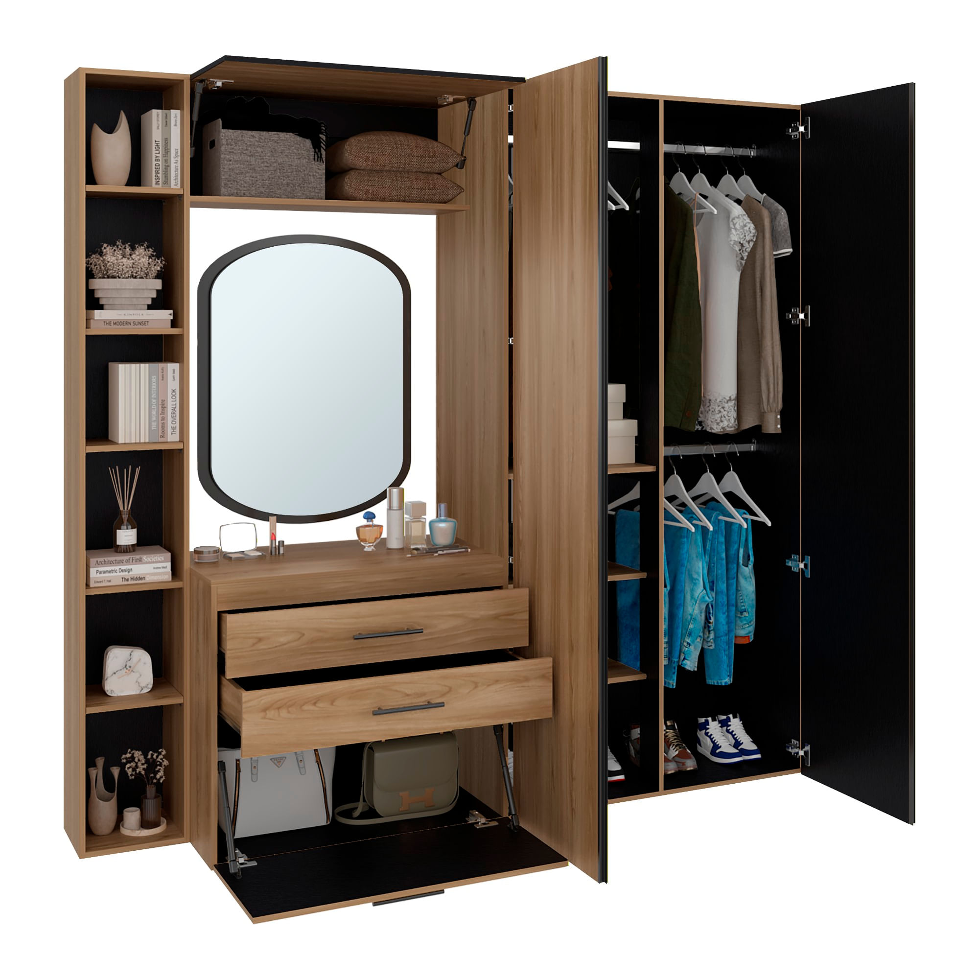 Closet Biblioteca Brunson 200X207X48 RTA Fresno Wengue - Imagen 7