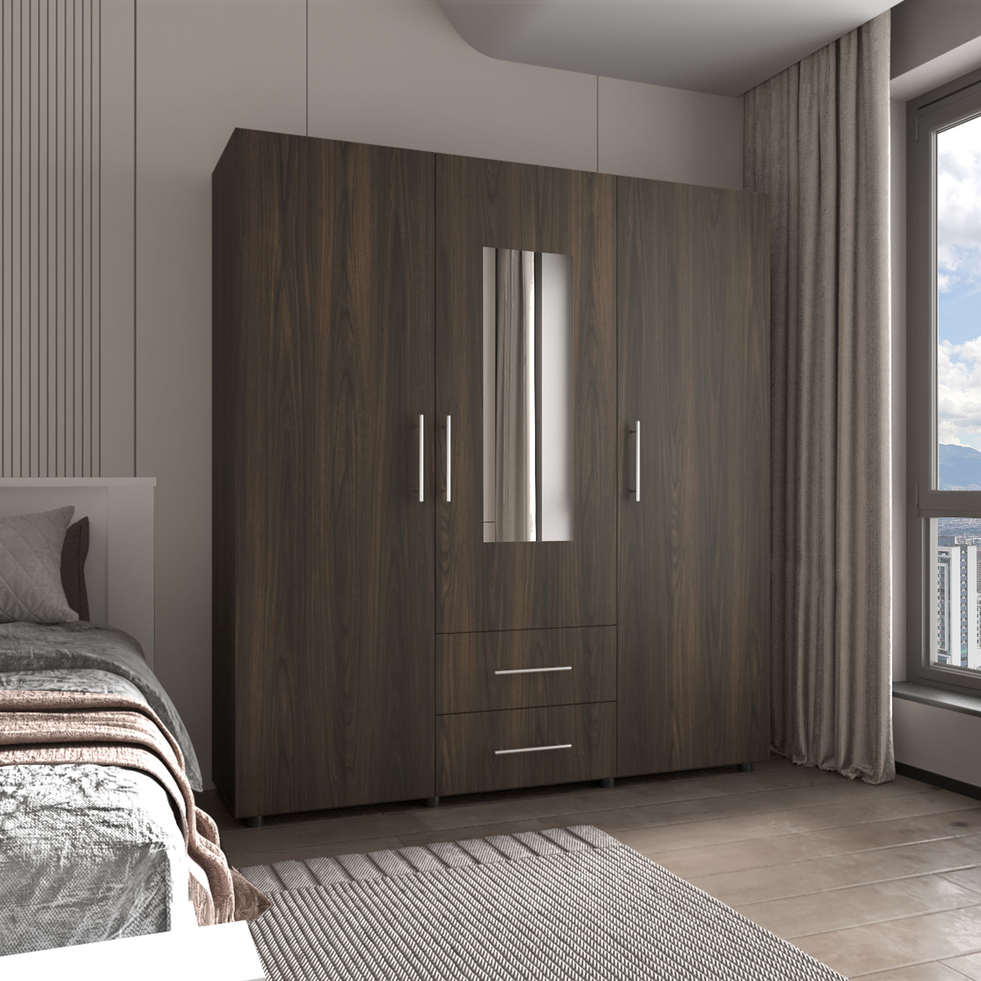 Closet Grayson Espejo 200X180X49 RTA Nogal Wengue - Imagen 3
