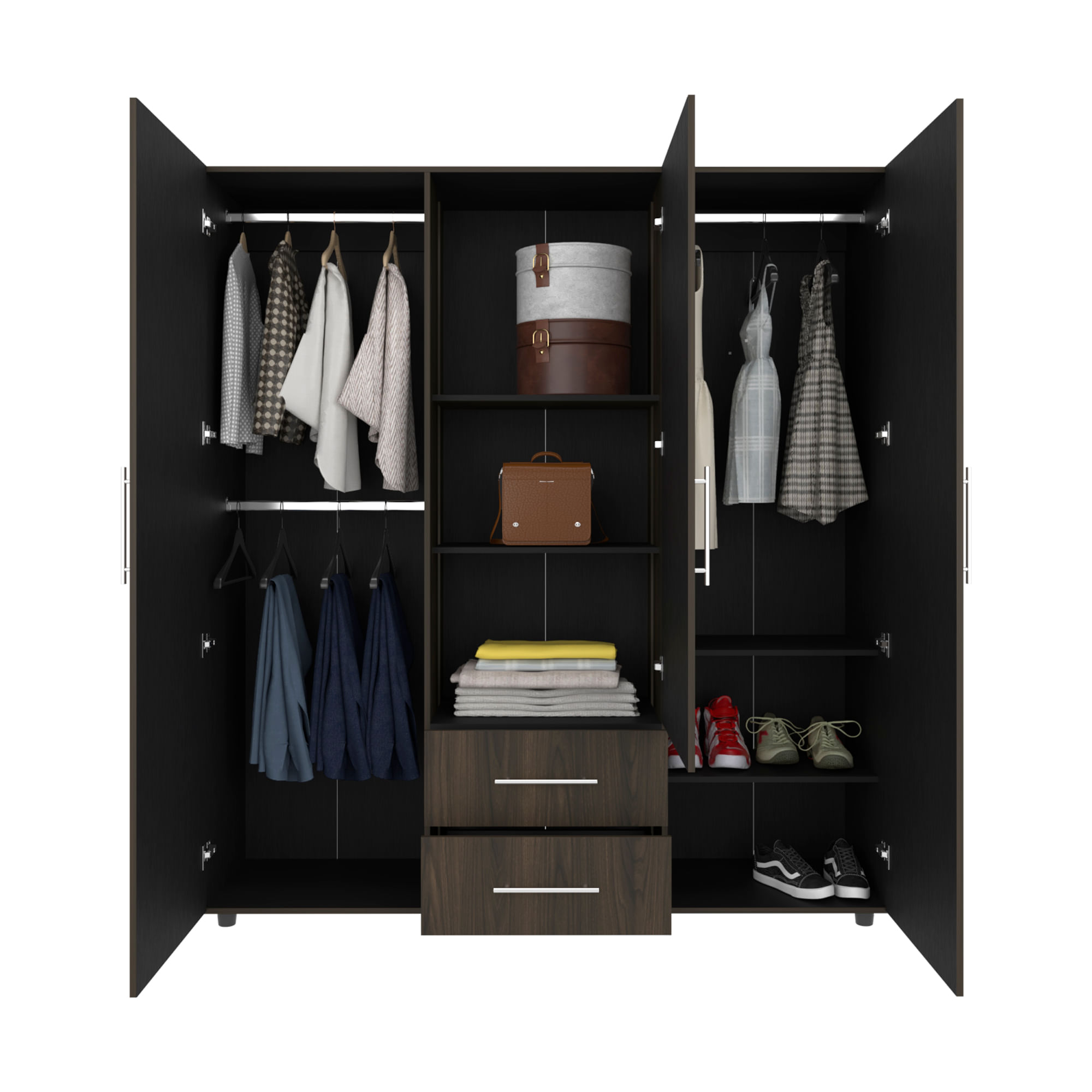 Closet Grayson Espejo 200X180X49 RTA Nogal Wengue - Imagen 4