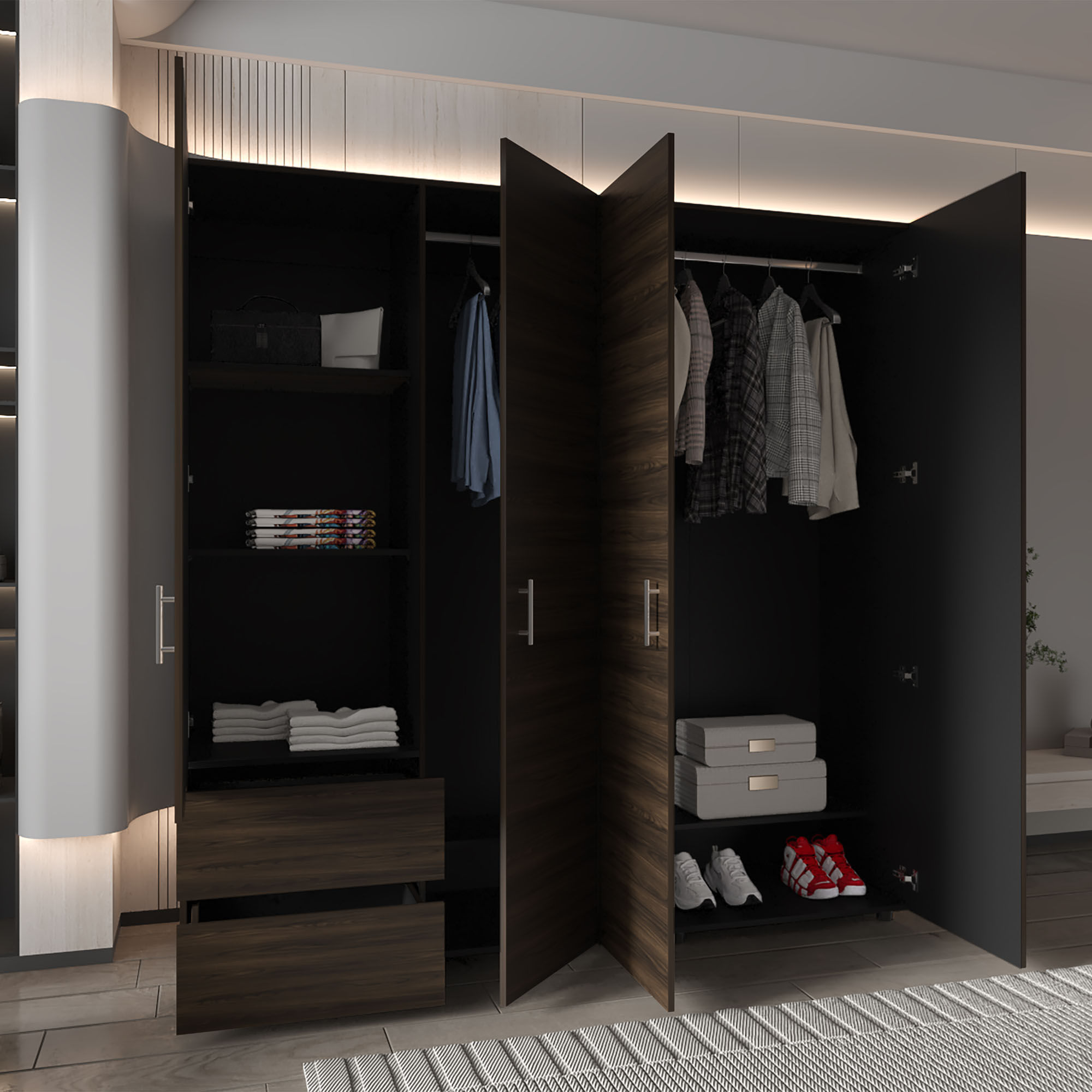 Closet Dassel 200X200X52 RTA Nogal Wengue - Imagen 2