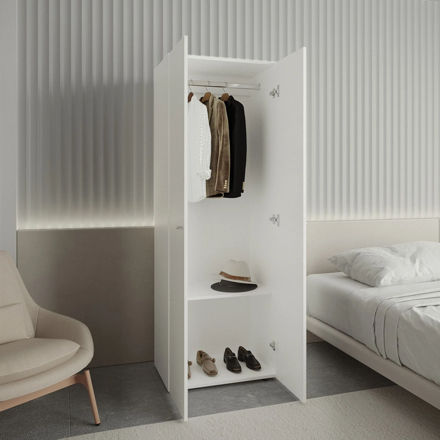Closet 2 Puertas E1 Tuhogar 170X60X40 RTA Blanco - Imagen 3