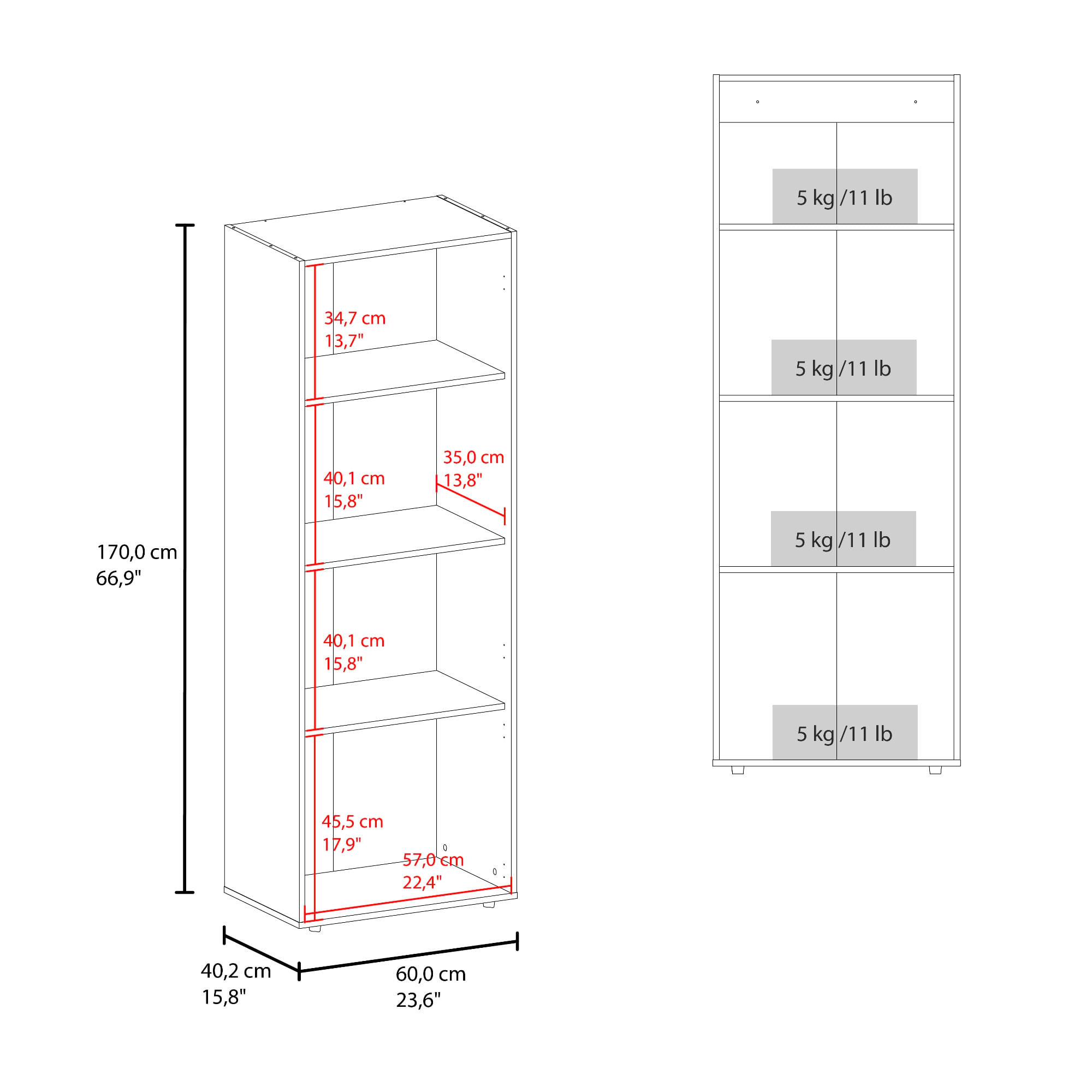 Closet 3 Puertas Tuhogar 170X60X40 Blanco - Imagen 7